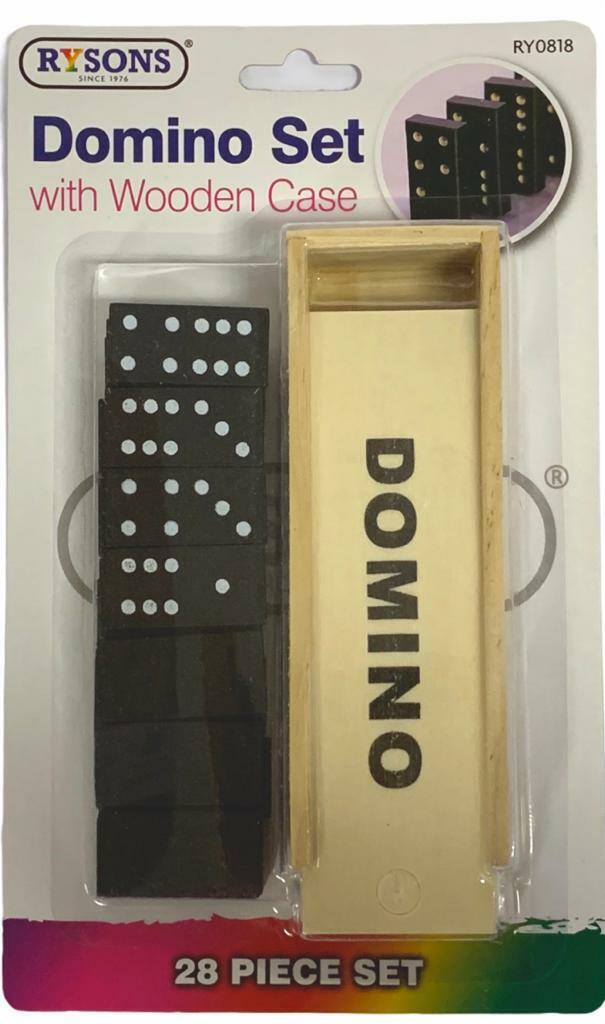 Beclen Harp Traditional Classic 28pc Domino's Wodden Box Toy Game Set For Kids-Perfect Christmas/Xmas Gift