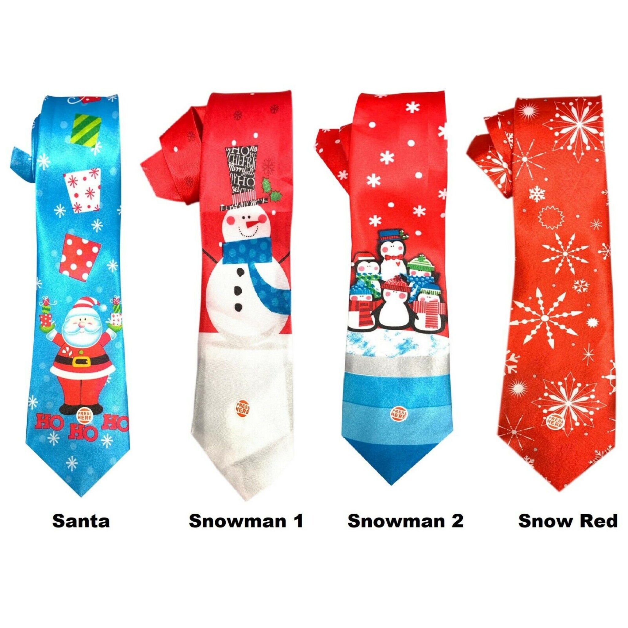 Beclen Harp Christmas/Xmas Musical(Jingle Bell) Novalty Character(Santa Claus/Snowman) Men's Fancy Dress Tie-Perfect Christmas Party Secret Fun Gift