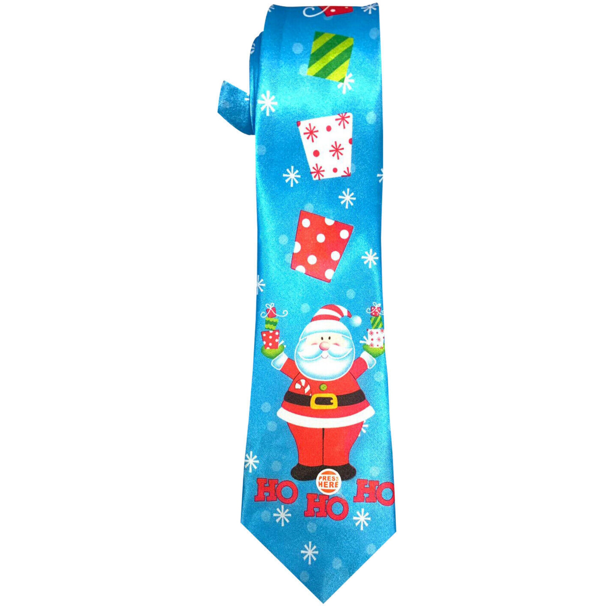 Beclen Harp Christmas/Xmas Musical(Jingle Bell) Novalty Character(Santa Claus/Snowman) Men's Fancy Dress Tie-Perfect Christmas Party Secret Fun Gift