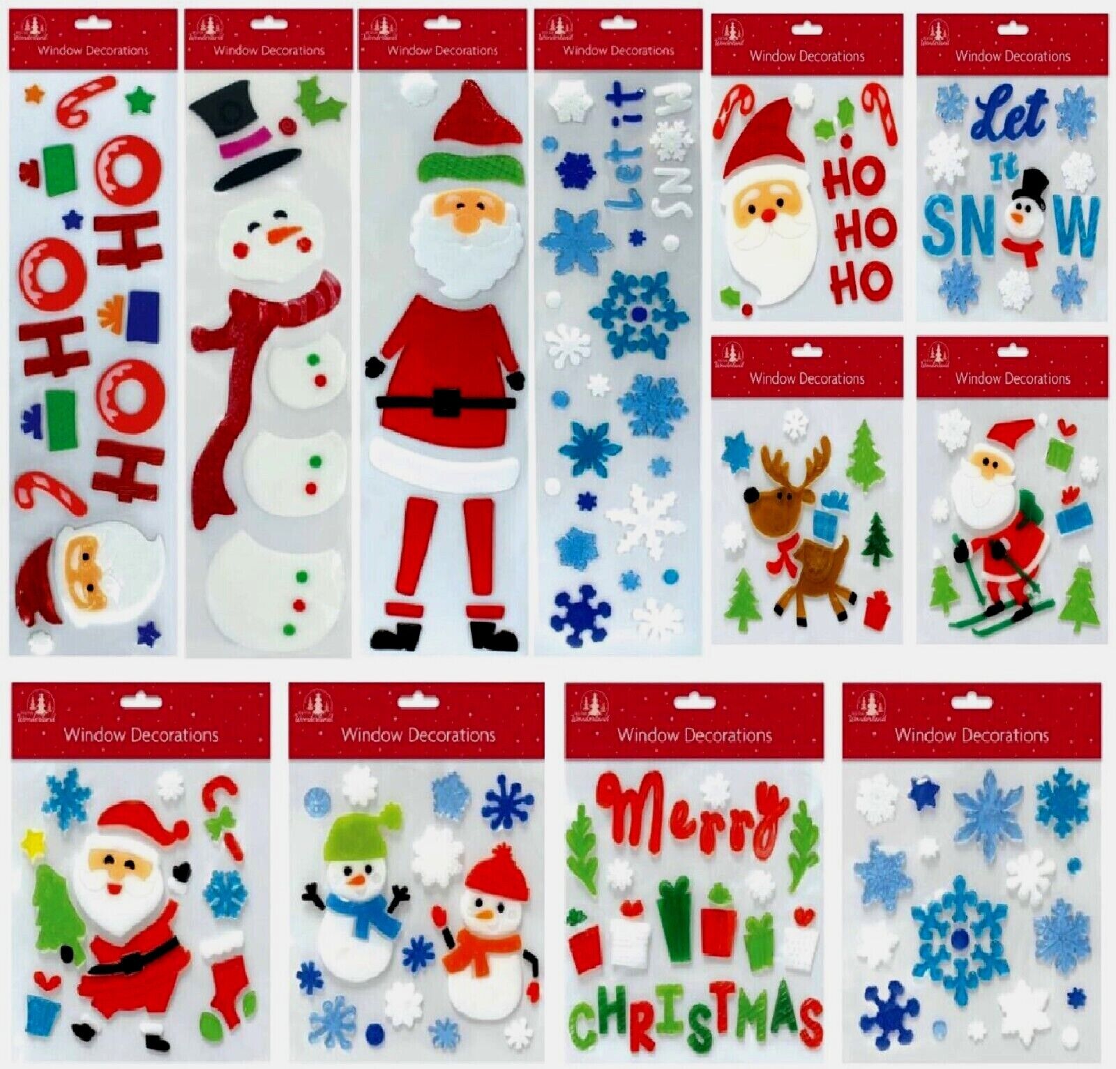 Beclen Harp Luxury Christmas/Xmas Window/Door/Wall Santa Snowman Peel And Stick/Gel Decal Home/Shop Décor Stickers