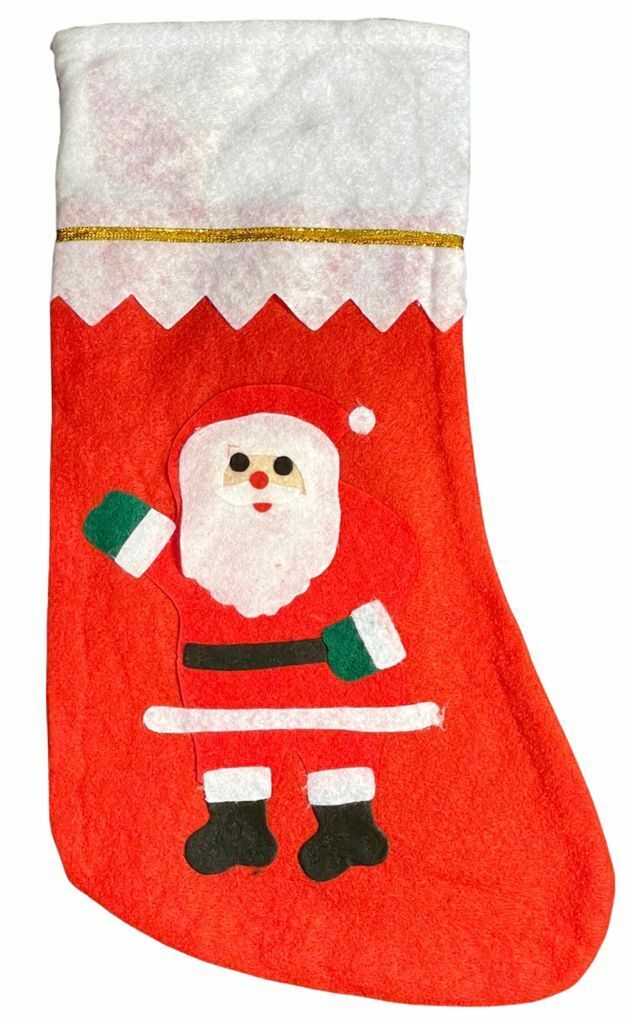 Beclen Harp Luxury Christmas/Xmas Personalized Deluxe Felt Embroidered Super Soft And Thick Stocking Sock For Party Decoration