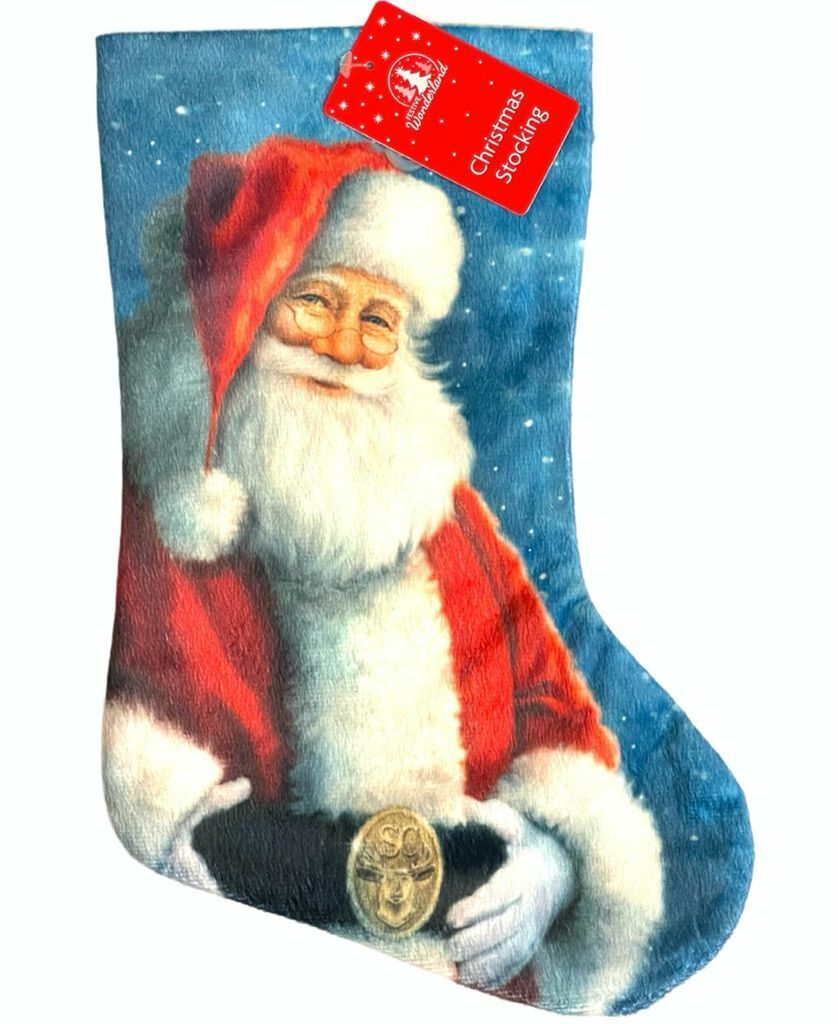 Beclen Harp Luxury Christmas/Xmas Personalized Deluxe Felt Embroidered Super Soft And Thick Stocking Sock For Party Decoration