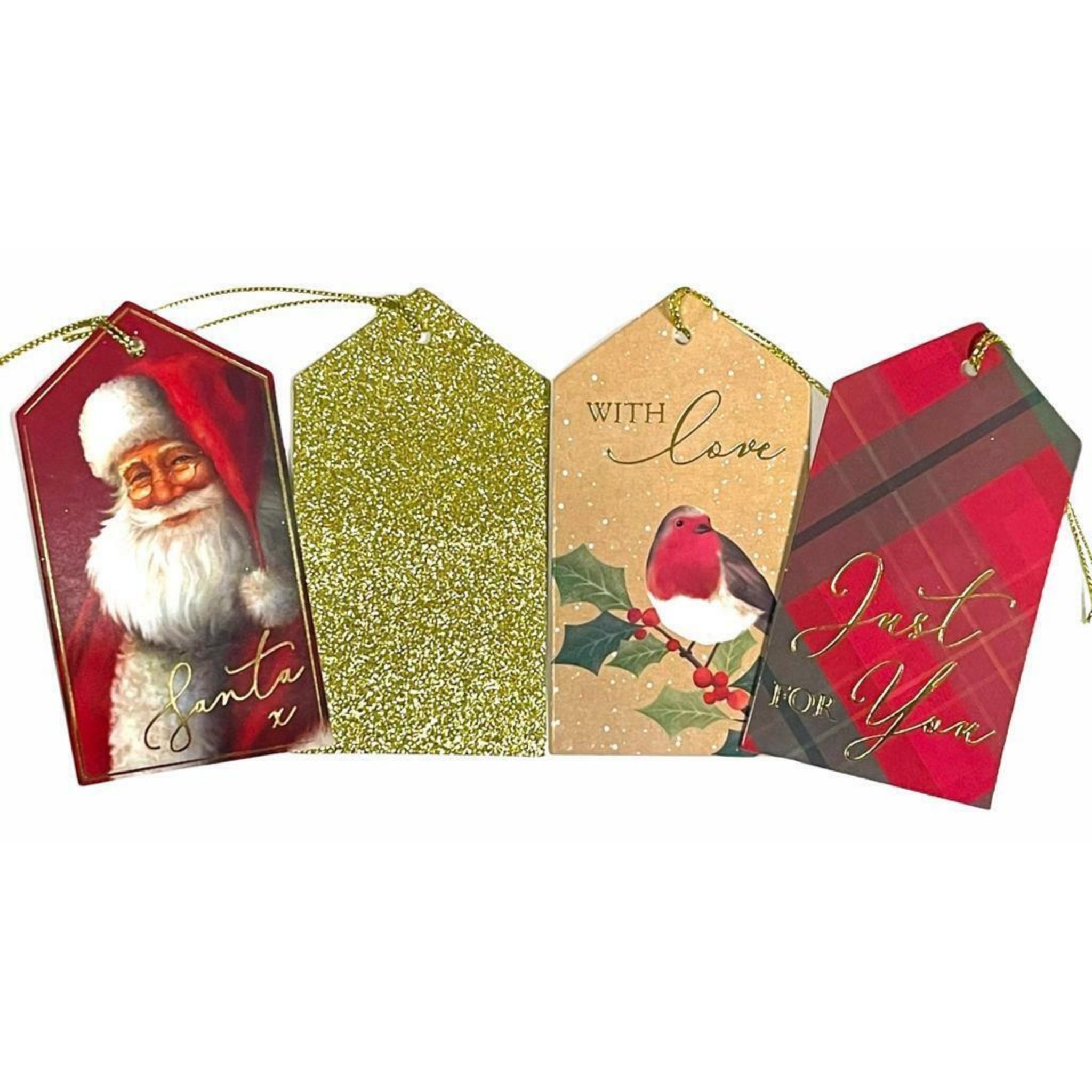 Beclen Harp 20pc Christmas/Xmas Santa Luxury Gift Tags/Lables With Coordinating Strings-Perfect Christmas Craft Gift