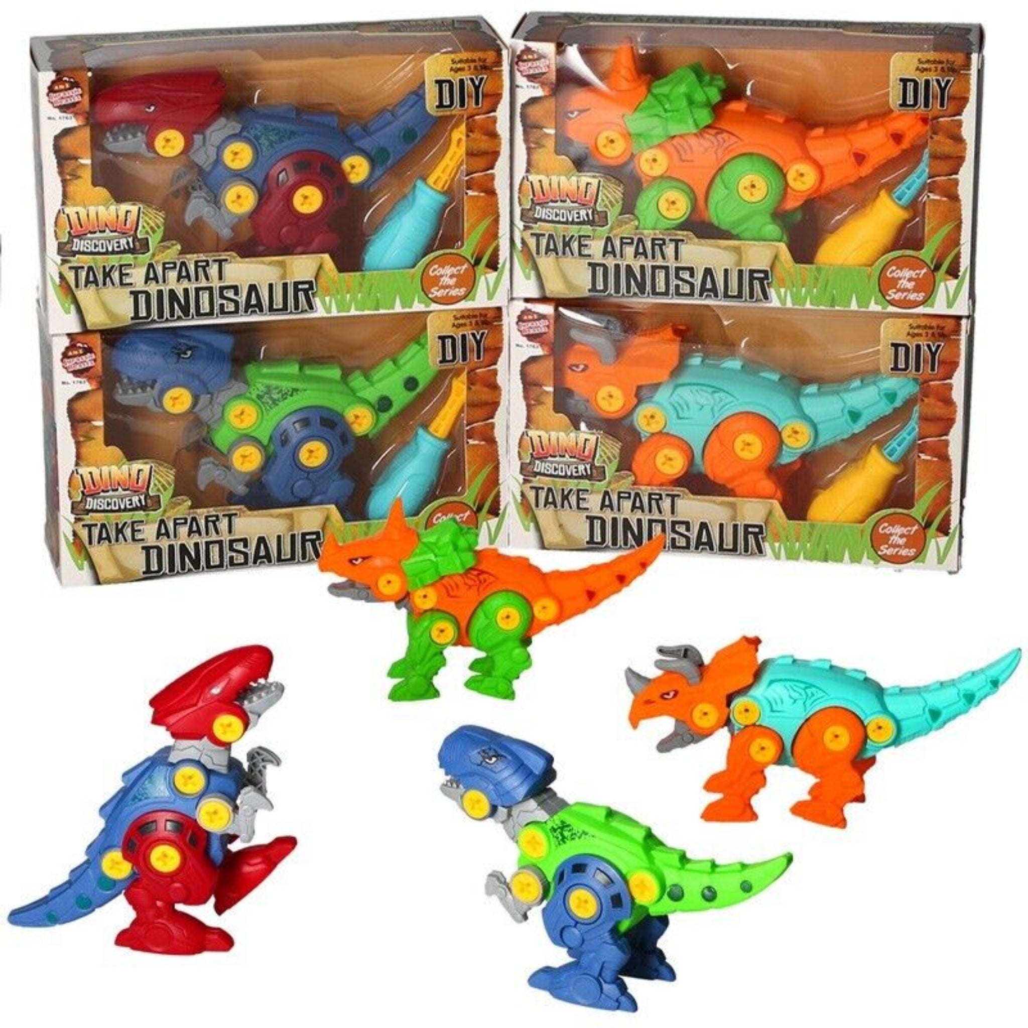 Beclen Harp 2pc Take Apart Dinosaur/Dino Fun Construction Toy Set With Building Tools For Kids-Perfect Creative And Educational Gift For Christmas/Xmas