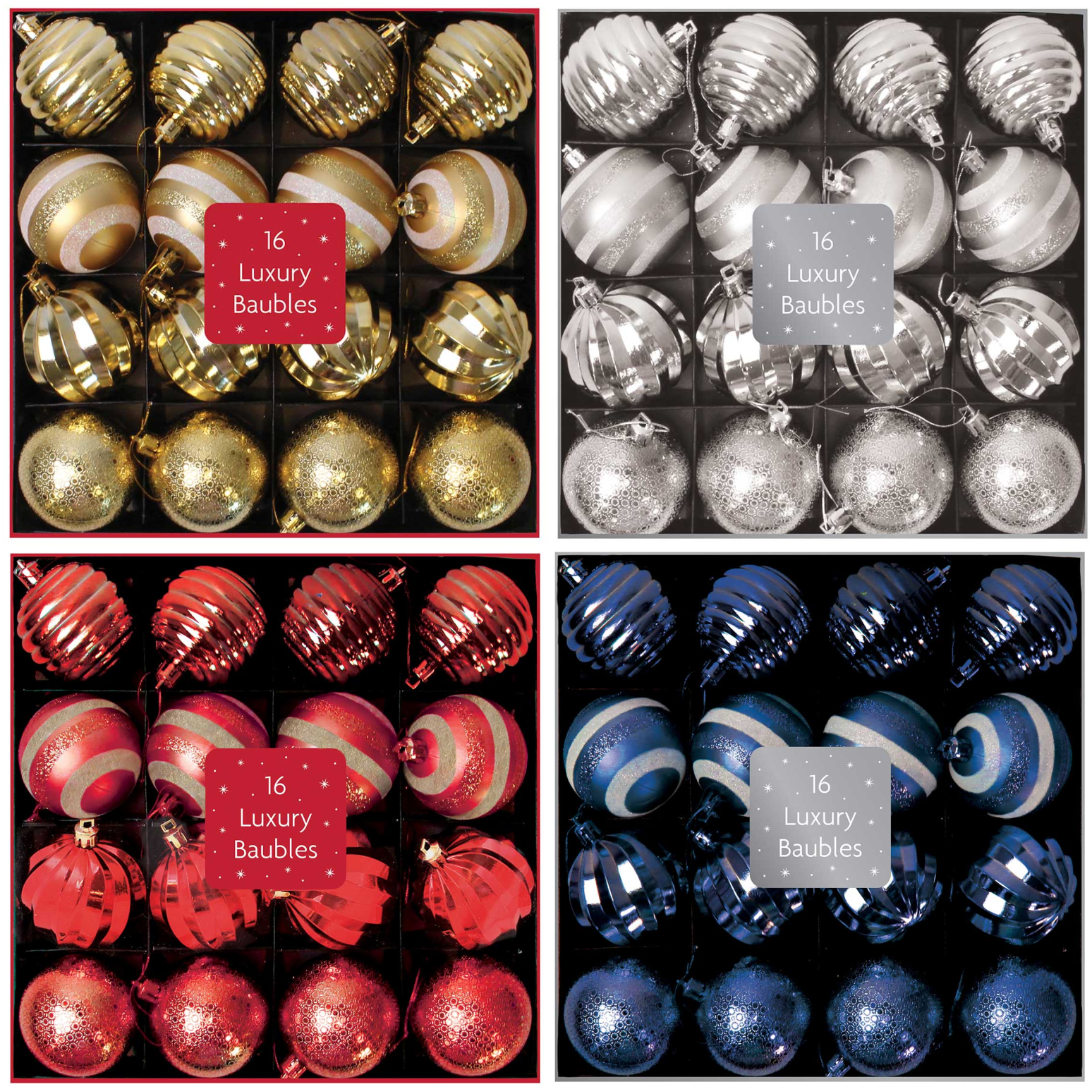 Beclen Harp 16 Luxury Christmas/Xmas Personalized Tree Balls Baubles Glitter/Sparkle Hanging Party Ornament Decor Size 6cm