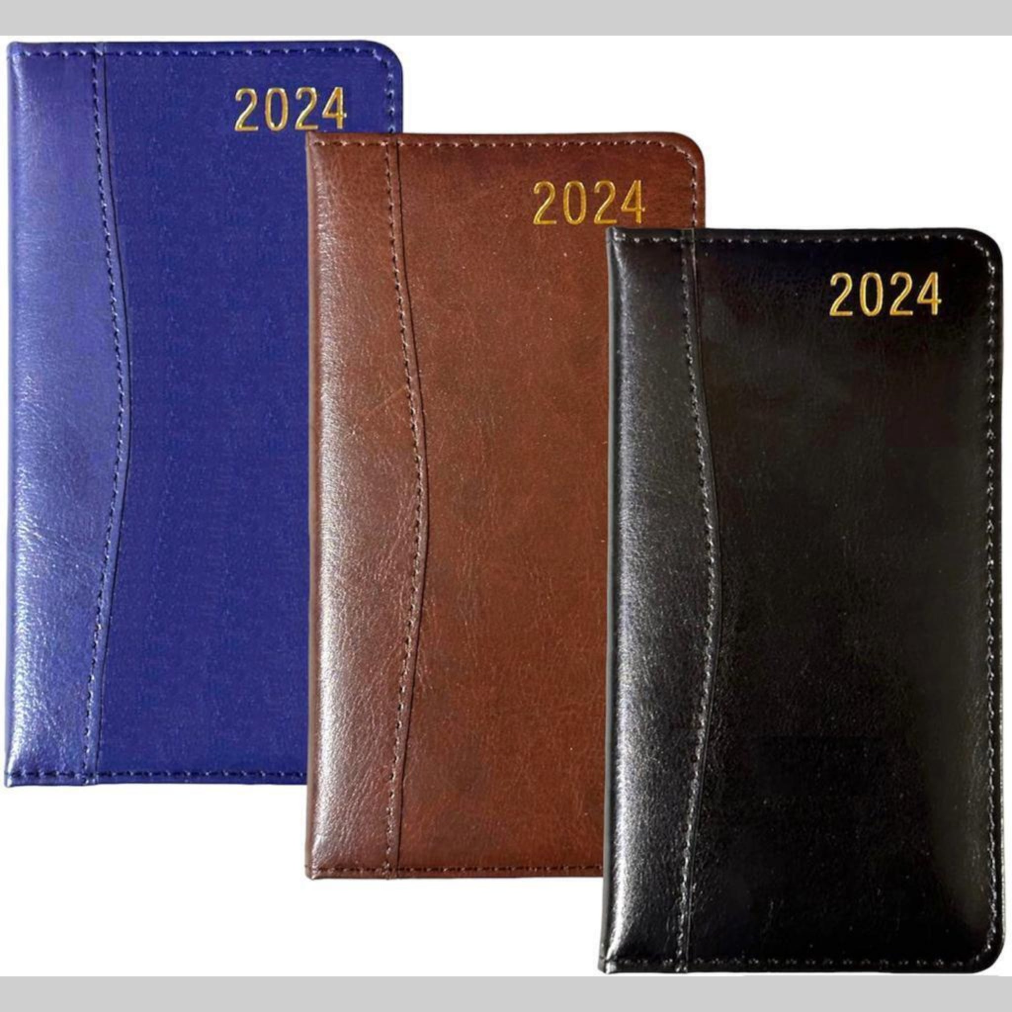 Beclen Harp 2024 Slim Week To View/WTV D-Range Executive Luxury Personalized Diary With Soft Leather Cover