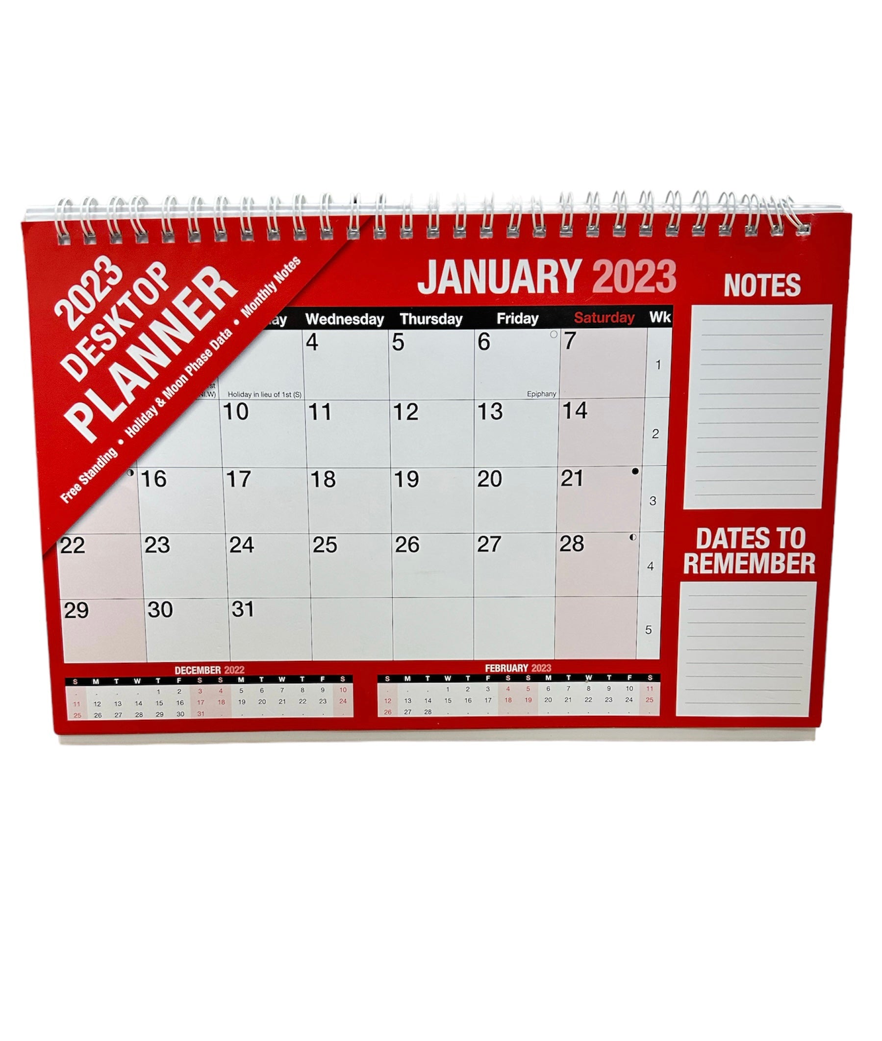 Beclen Harp Desktop Monthly Planner/ Month to View Free standing Flip Wire Bound Calendar 2023