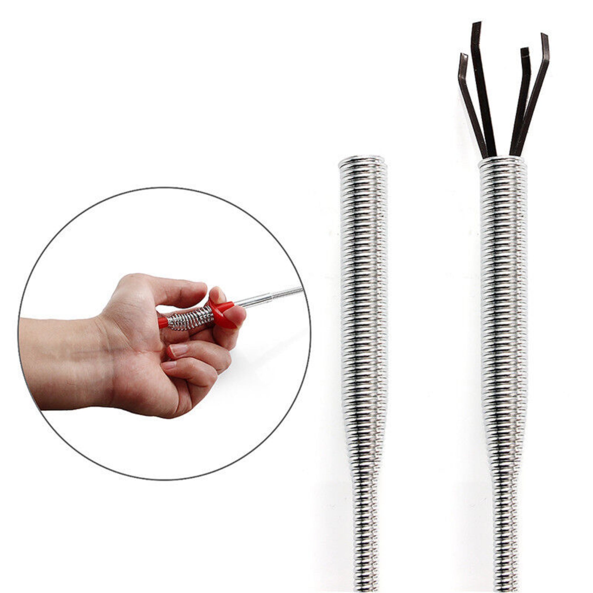 Beclen Harp 5pc Drain Clog Snake Cleaner/Unblocker/Hair Remover-Perfect Cleaning Tools Kit To Free Clogged Pipes Including Kitchen Sink/Bathtub/Shower