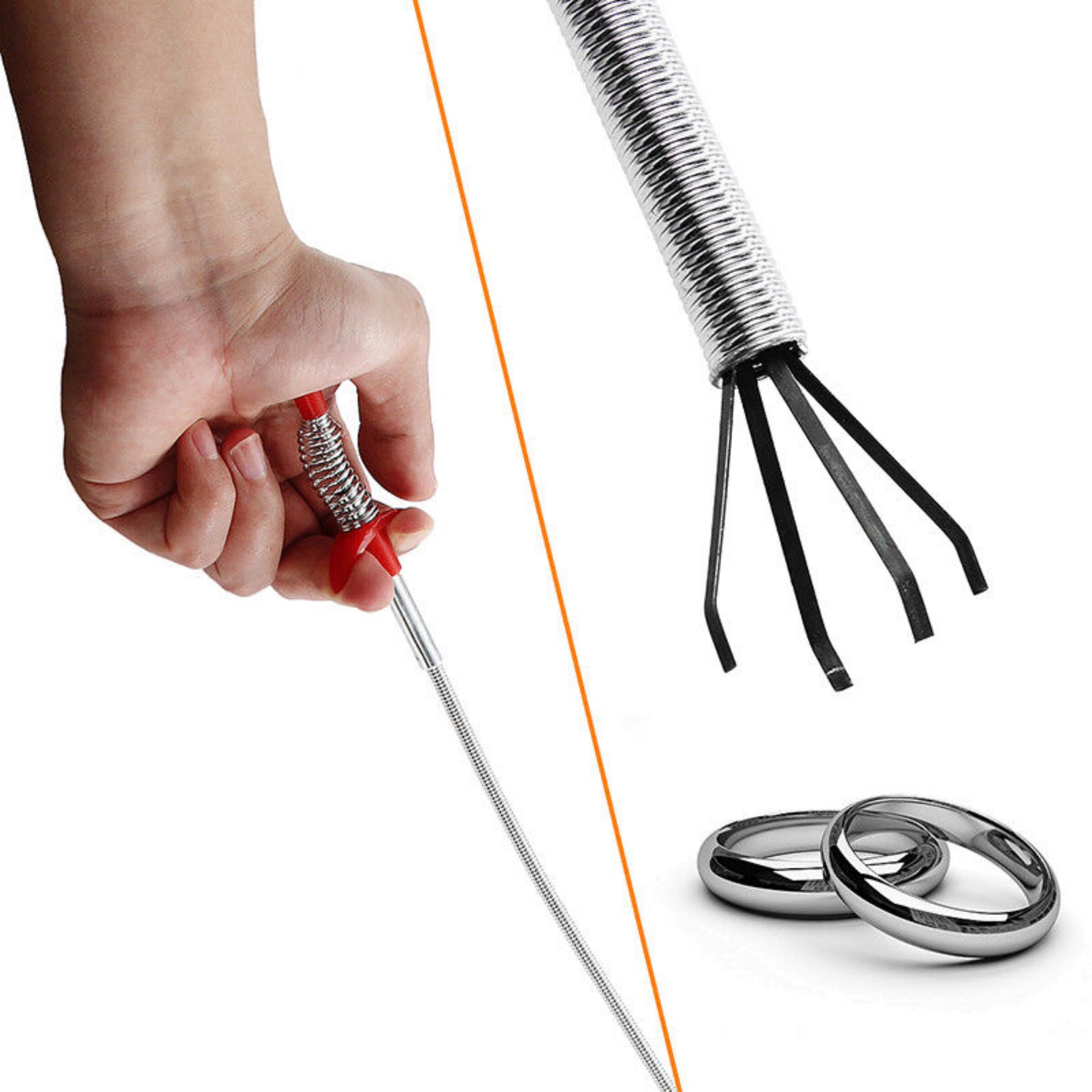 Beclen Harp 5pc Drain Clog Snake Cleaner/Unblocker/Hair Remover-Perfect Cleaning Tools Kit To Free Clogged Pipes Including Kitchen Sink/Bathtub/Shower