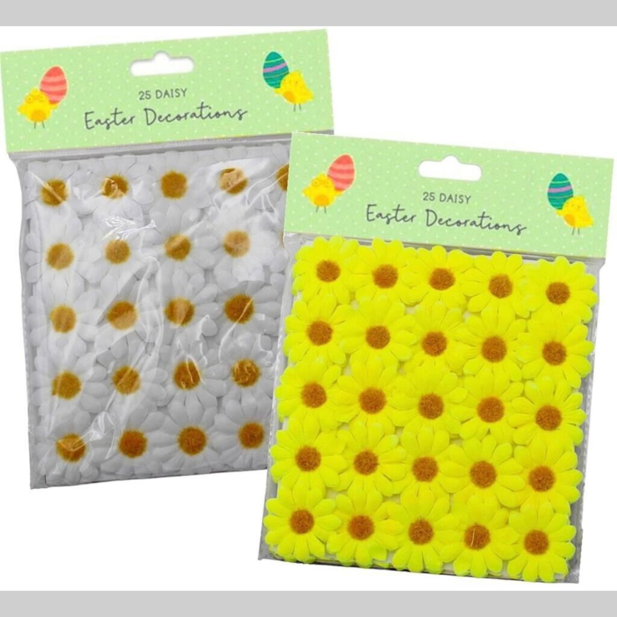 Beclen Harp 25 Easter Craft White And Yellow Daisies/Artificial Flowers Bonnet Decoration-Perfect For Easter Decor