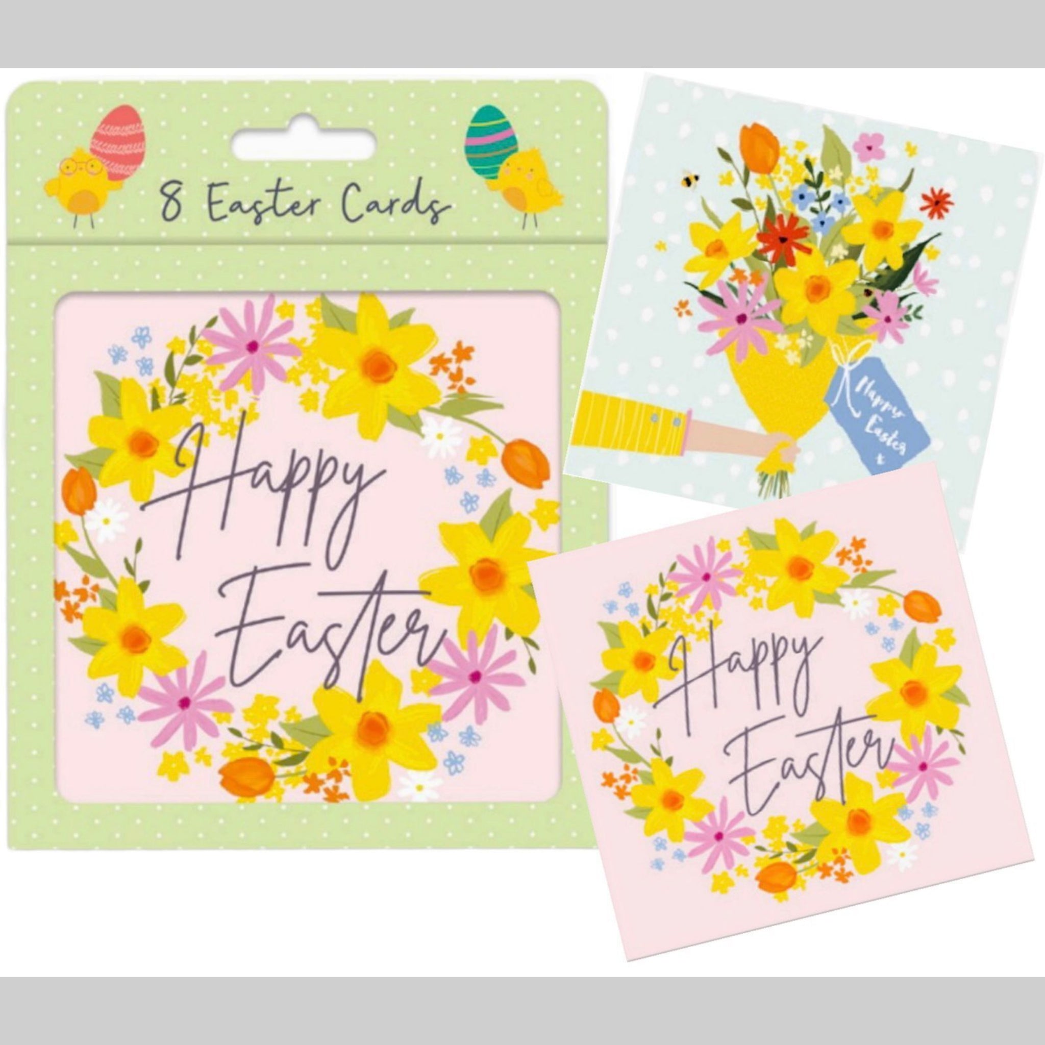 Beclen Harp Pack Of 8 Traditional Luxury Easter Multiple Print Cards With Envelopes-Perfect Greeting Cards For Easter