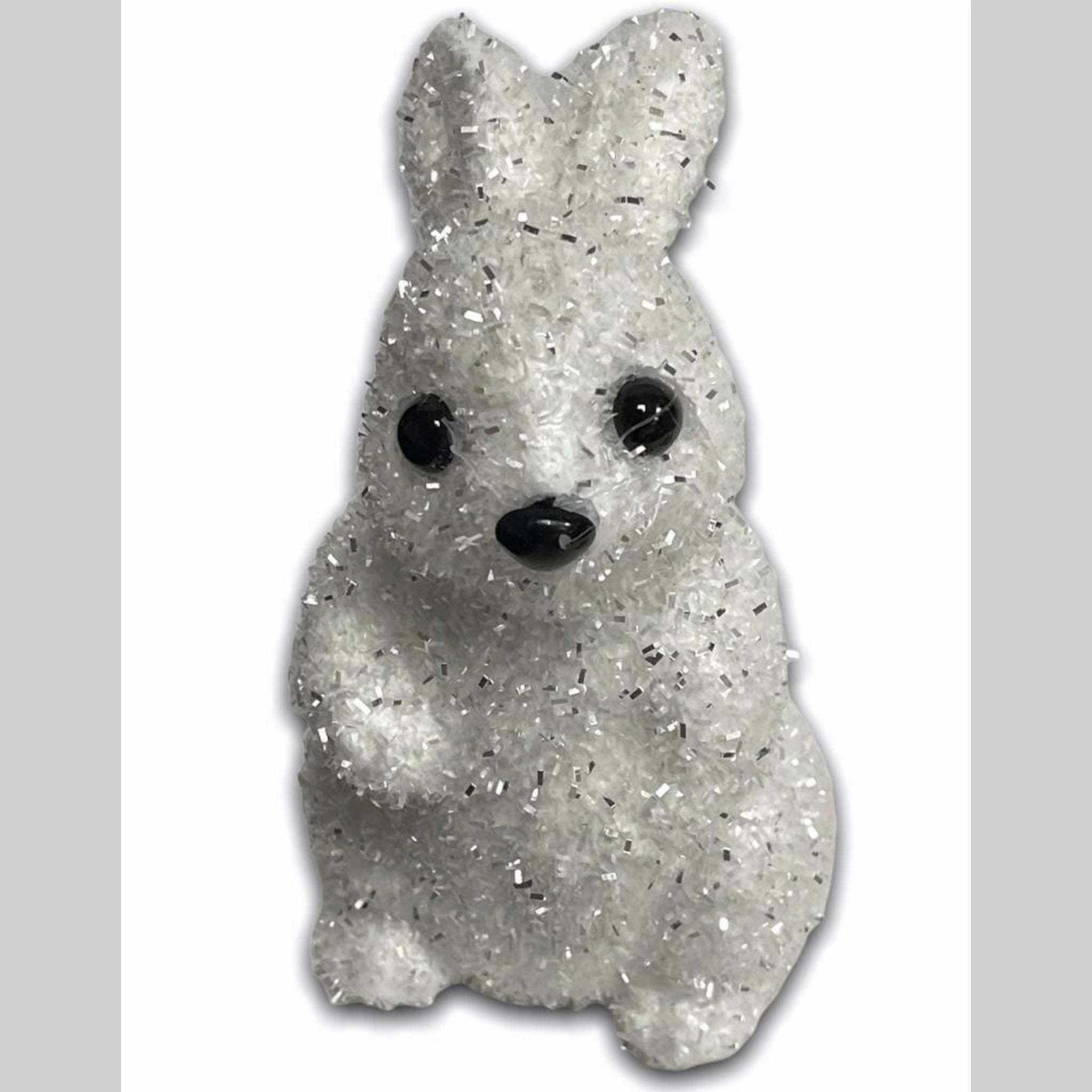 Beclen Harp 6" Easter Tinsel Shimmer/Glitter Bunny/Rabbit With Mini Carrot Party/Desk Decoration-Perfect For Easter Gift