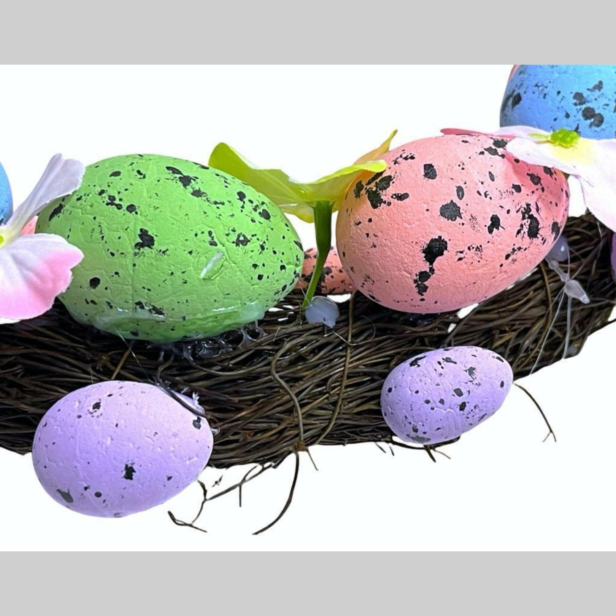 Beclen Harp Easter Luxury Quality Artificial Pastel Colours Eggs Door Wreath-Perfect Easter Decoration