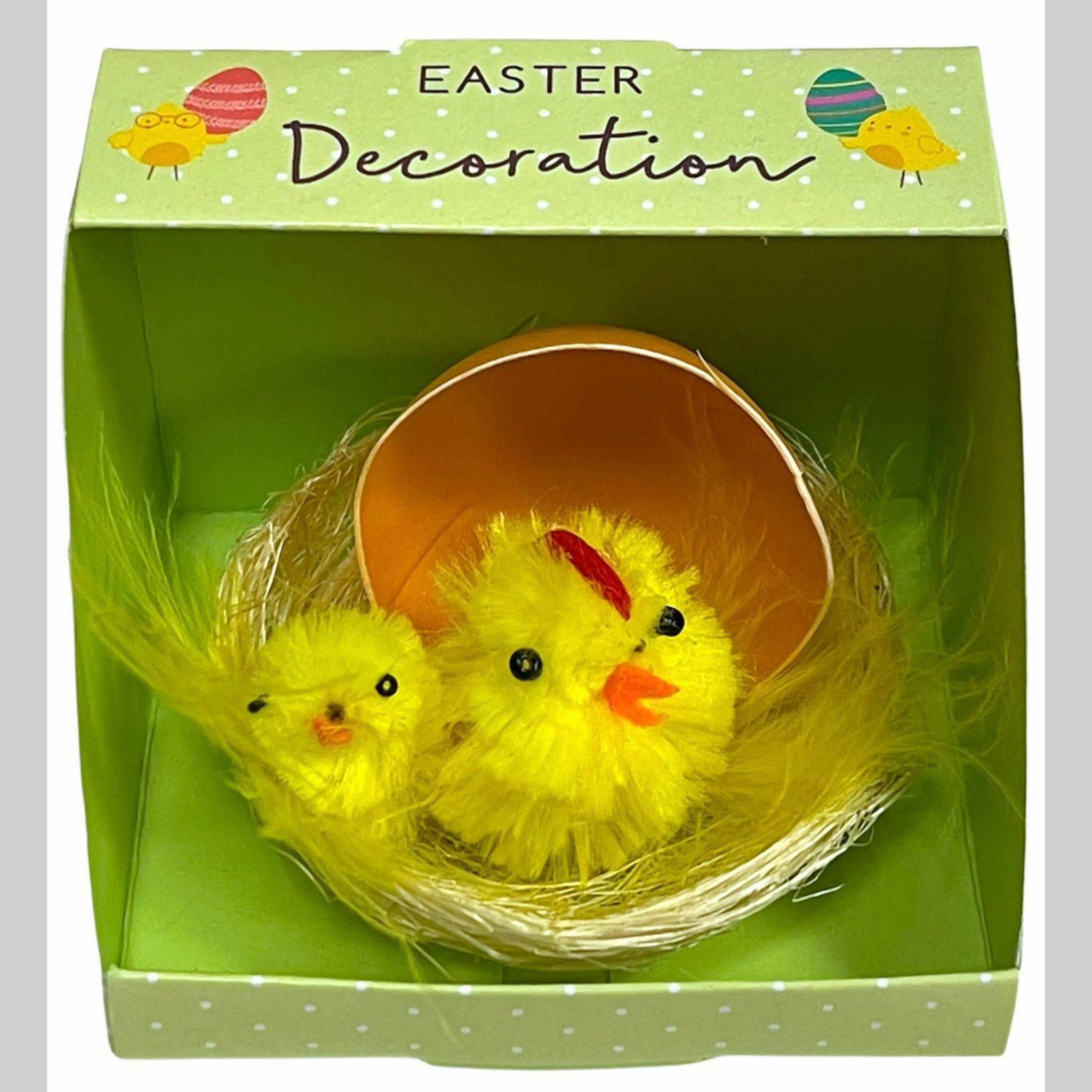 Beclen Harp 4 Pack Artificial Easter Egg With Mini Nest/Hatching Chicks Decoration-Perfect For Easter Gift