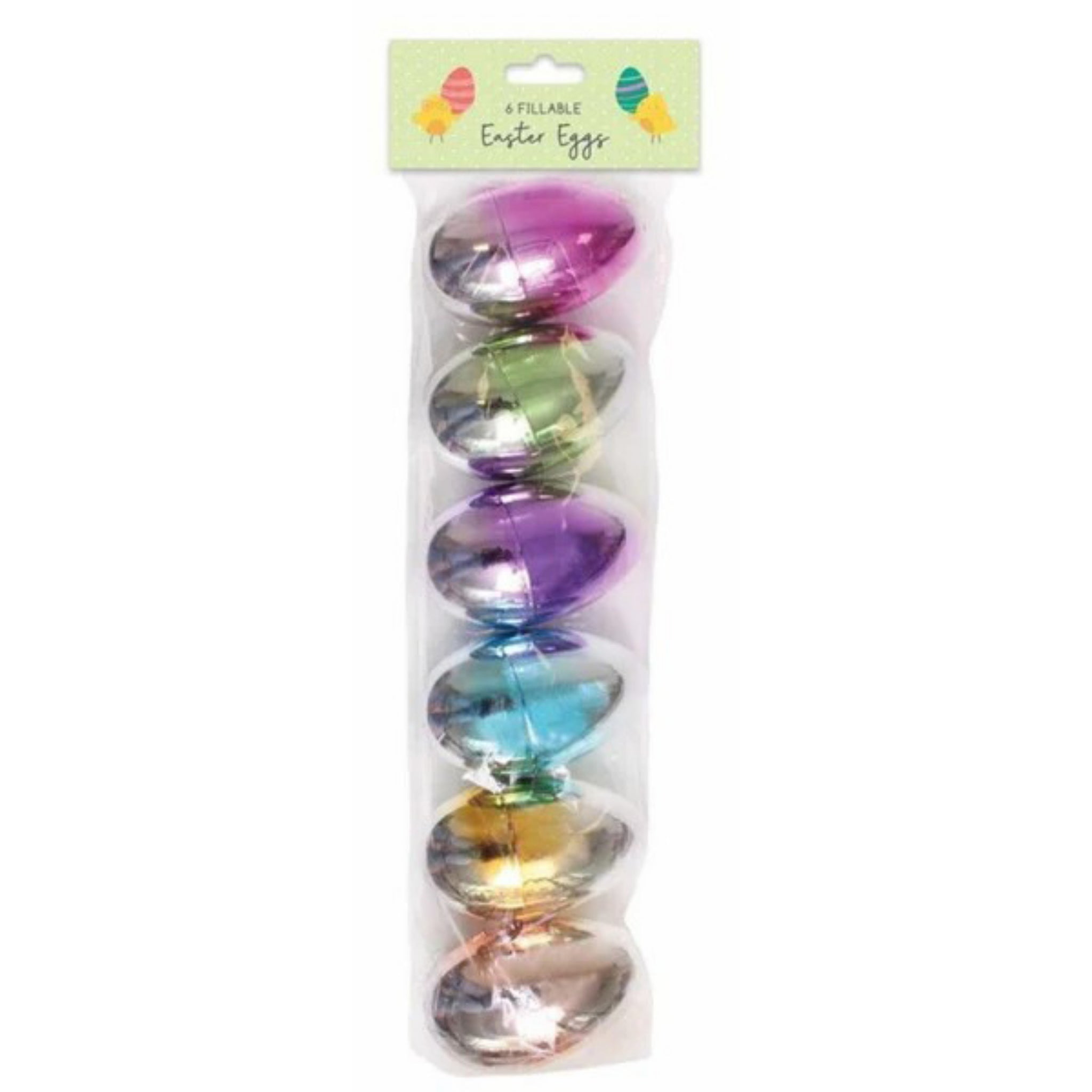 Beclen Harp 7pc Giant Easter Hollow/Fillable Shiny Plastic Filler Egg Hunt Decoration- Perfect Gift Treat