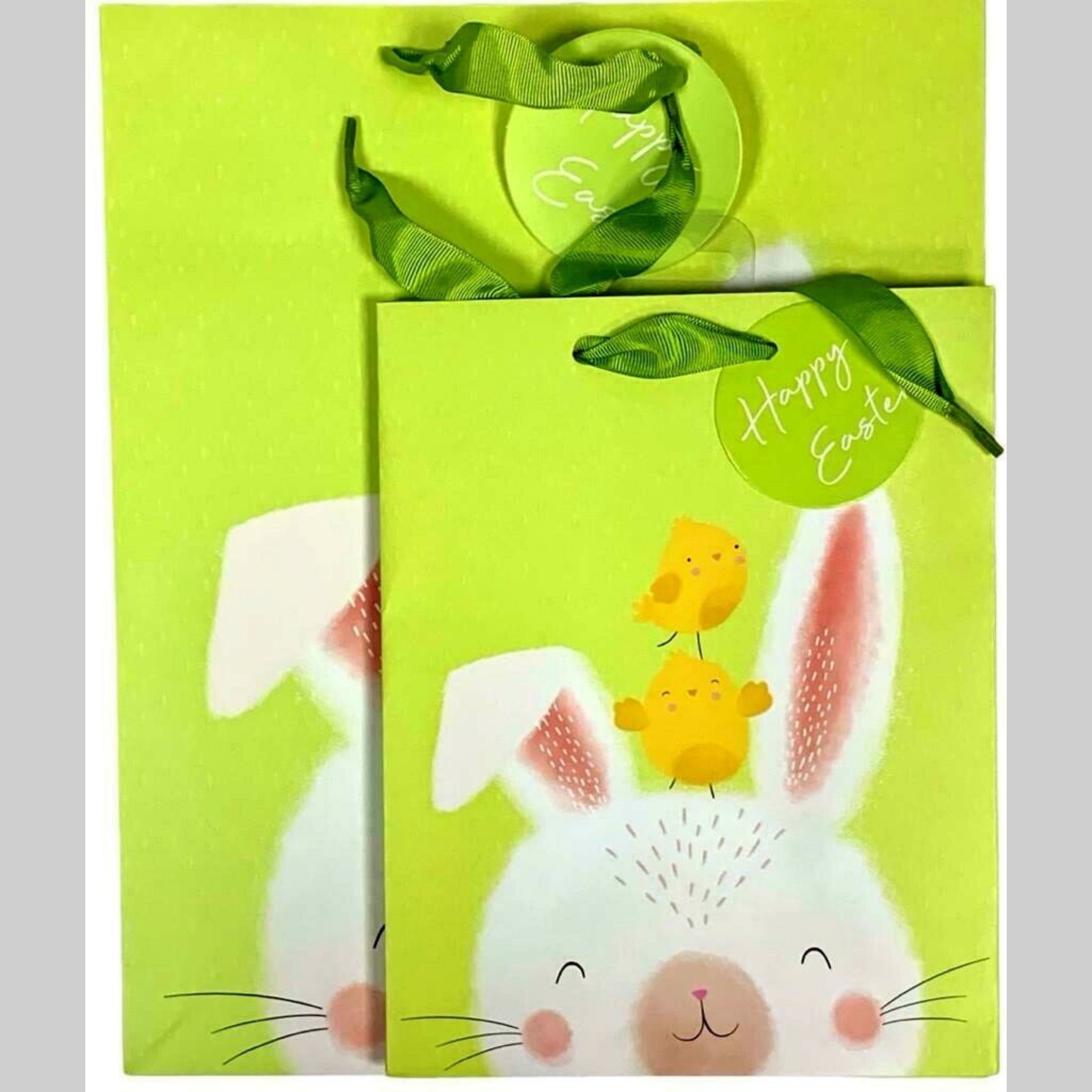 Beclen Harp L/M Size Luxury Easter Traditional Cute Chicks/Bunnies Print Present/Gift Bags With ''Happy Easter'' Tag