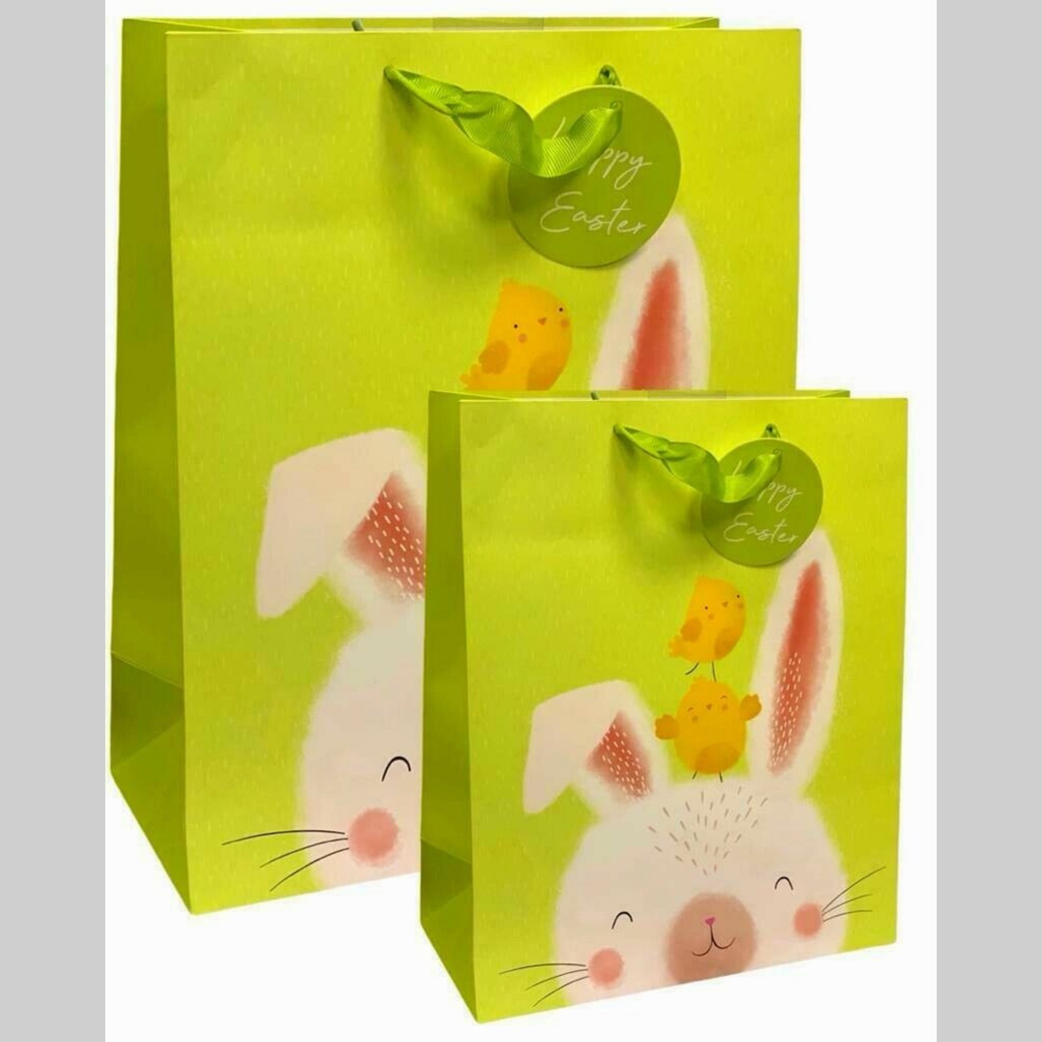Beclen Harp L/M Size Luxury Easter Traditional Cute Chicks/Bunnies Print Present/Gift Bags With ''Happy Easter'' Tag