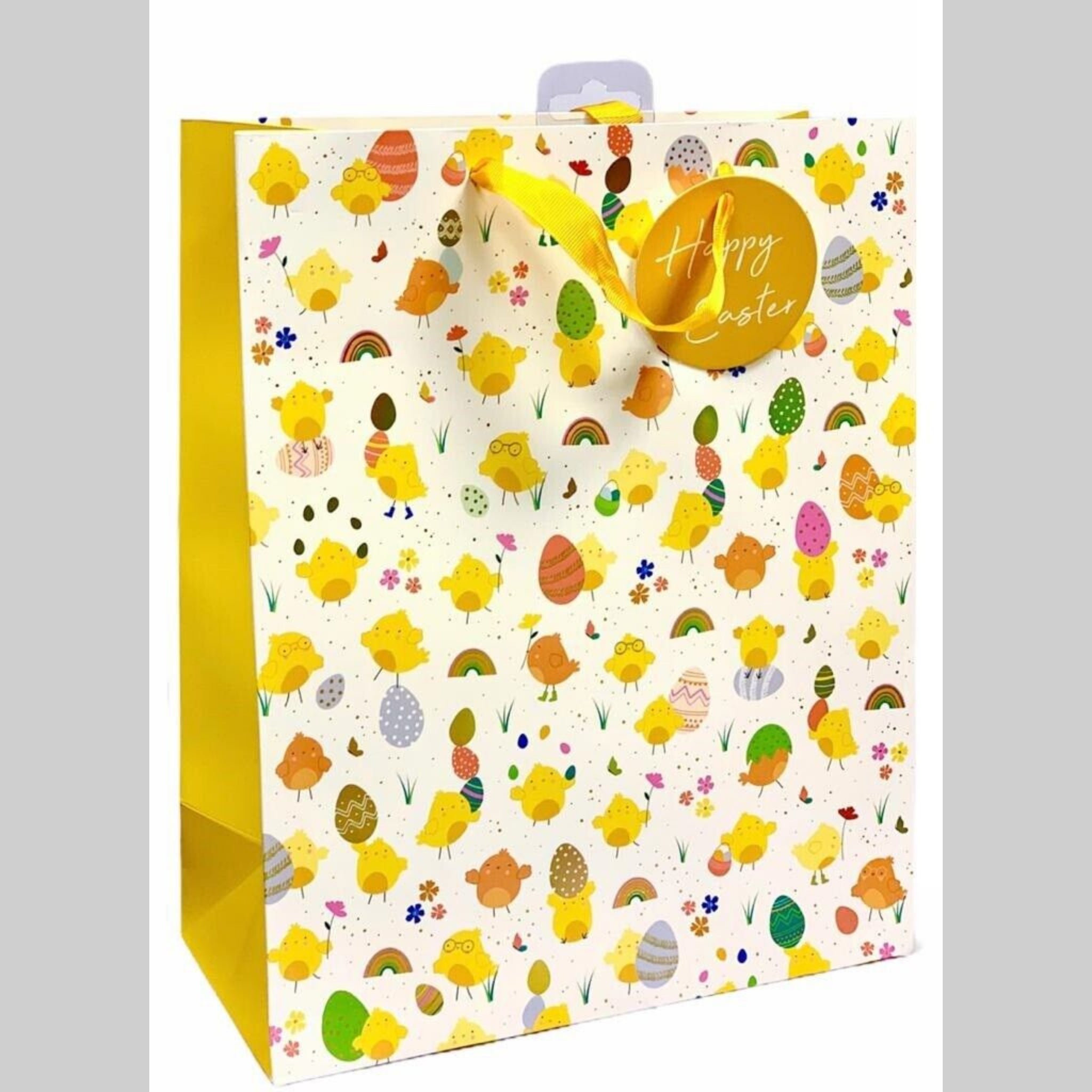 Beclen Harp L/M Size Luxury Easter Traditional Cute Chicks/Bunnies Print Present/Gift Bags With ''Happy Easter'' Tag
