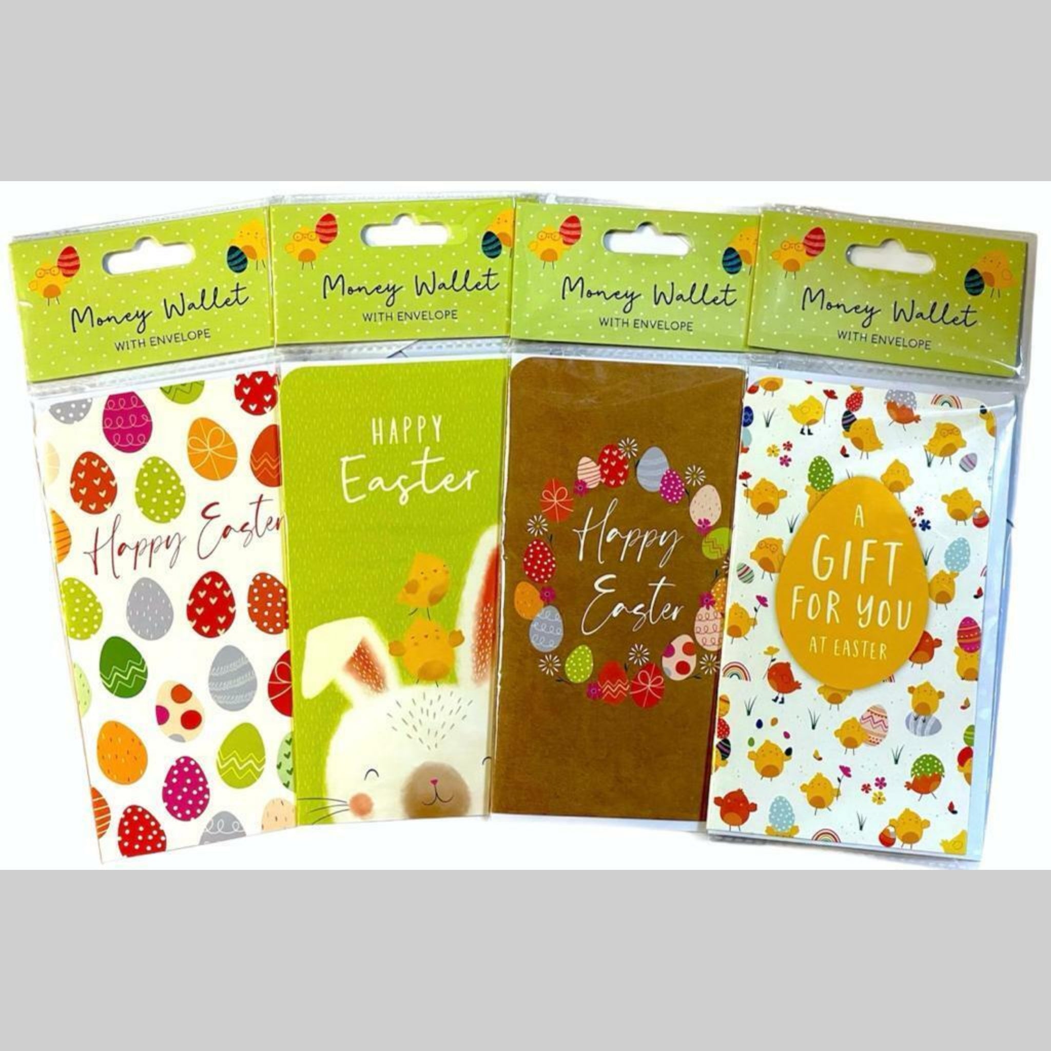 Beclen Harp 4 Pack Luxury Traditional Easter Money Voucher Wallet Gift Card Holder With Envelope-Assorted Design For All Age