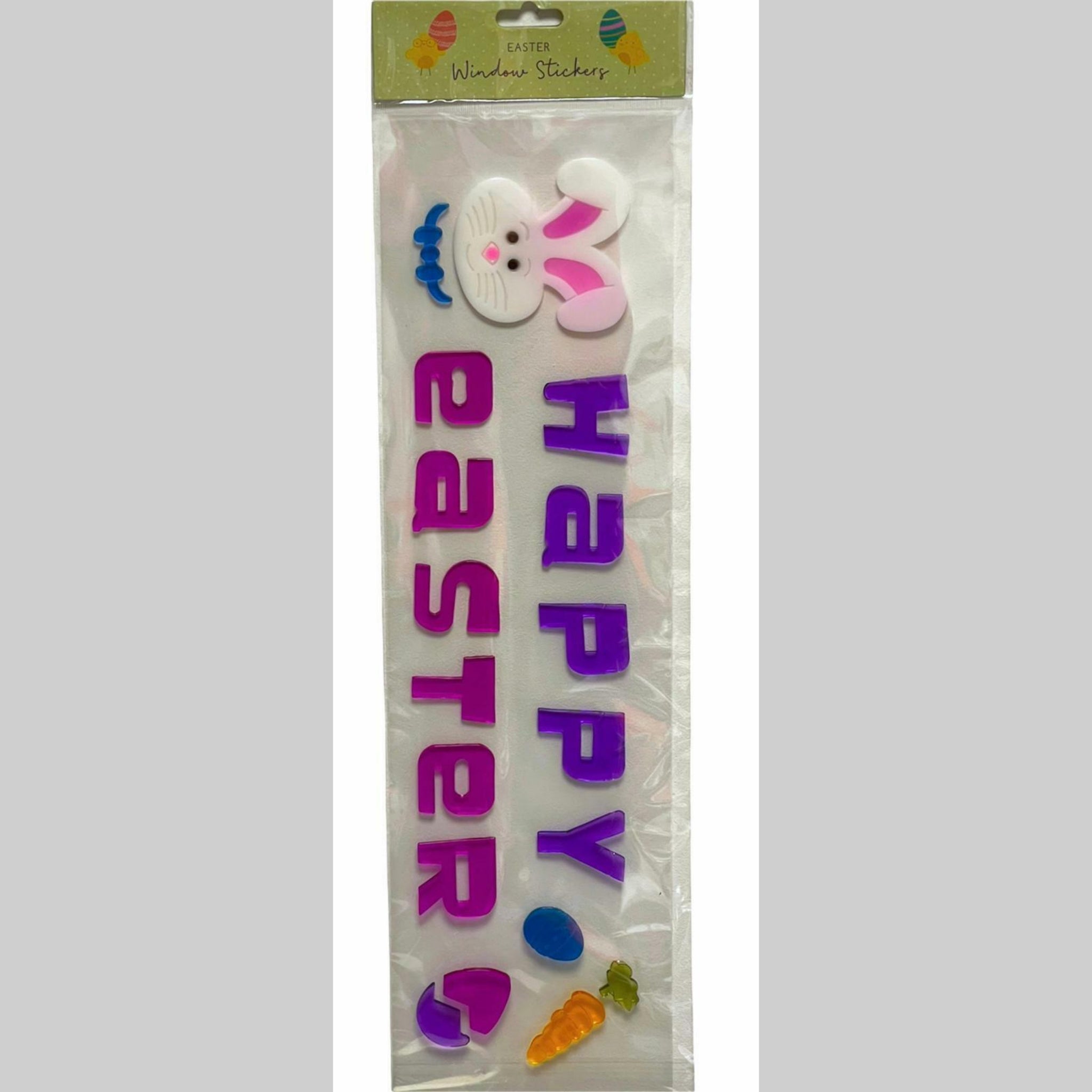 Beclen Harp Luxury Happy Easter Cute Bunny/Chick/Egg Window/Glass Door Peel And Stick/Gel/Decal Party Stickers-Perfect Decoration For Easter