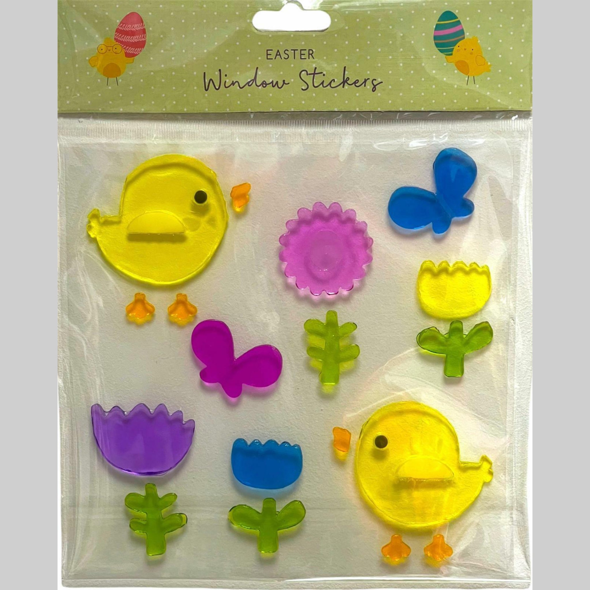 Beclen Harp Luxury Happy Easter Cute Bunny/Chick/Egg Window/Glass Door Peel And Stick/Gel/Decal Party Stickers-Perfect Decoration For Easter