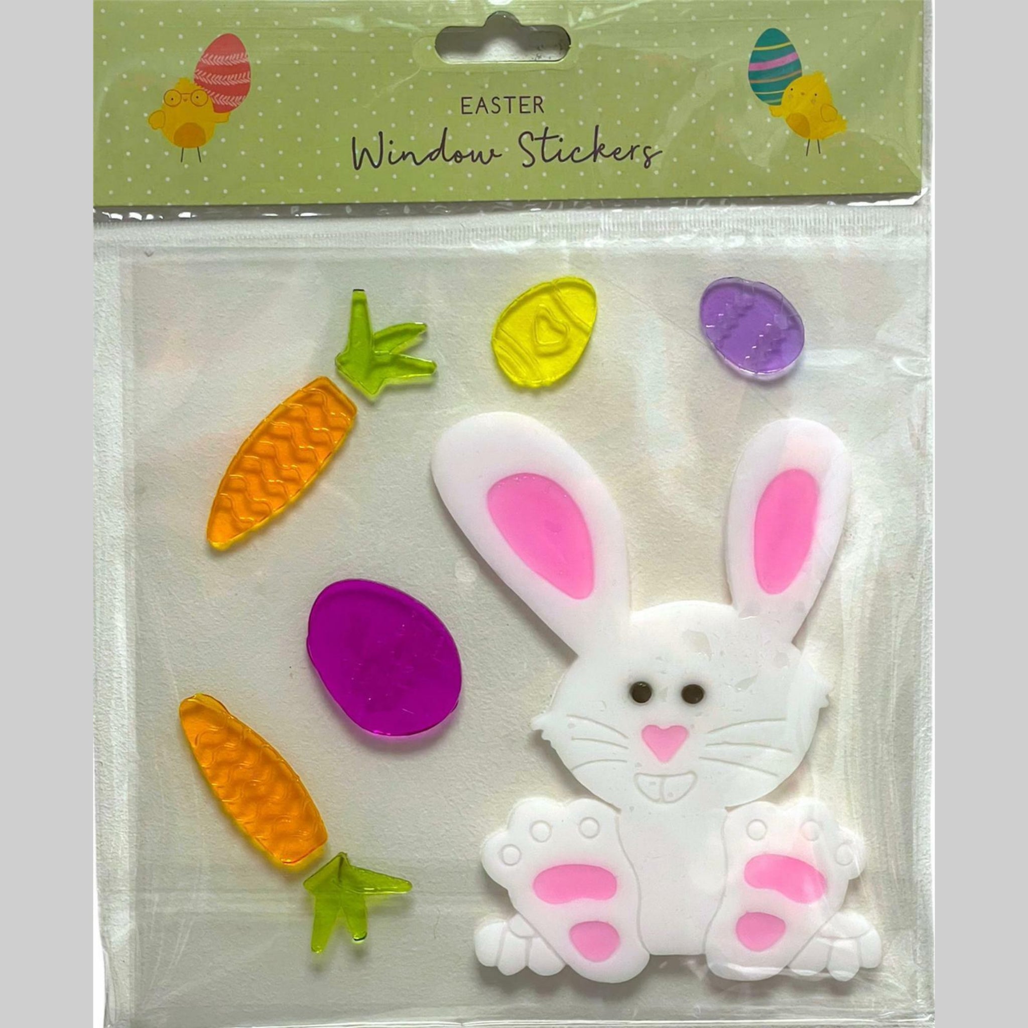 Beclen Harp Luxury Happy Easter Cute Bunny/Chick/Egg Window/Glass Door Peel And Stick/Gel/Decal Party Stickers-Perfect Decoration For Easter