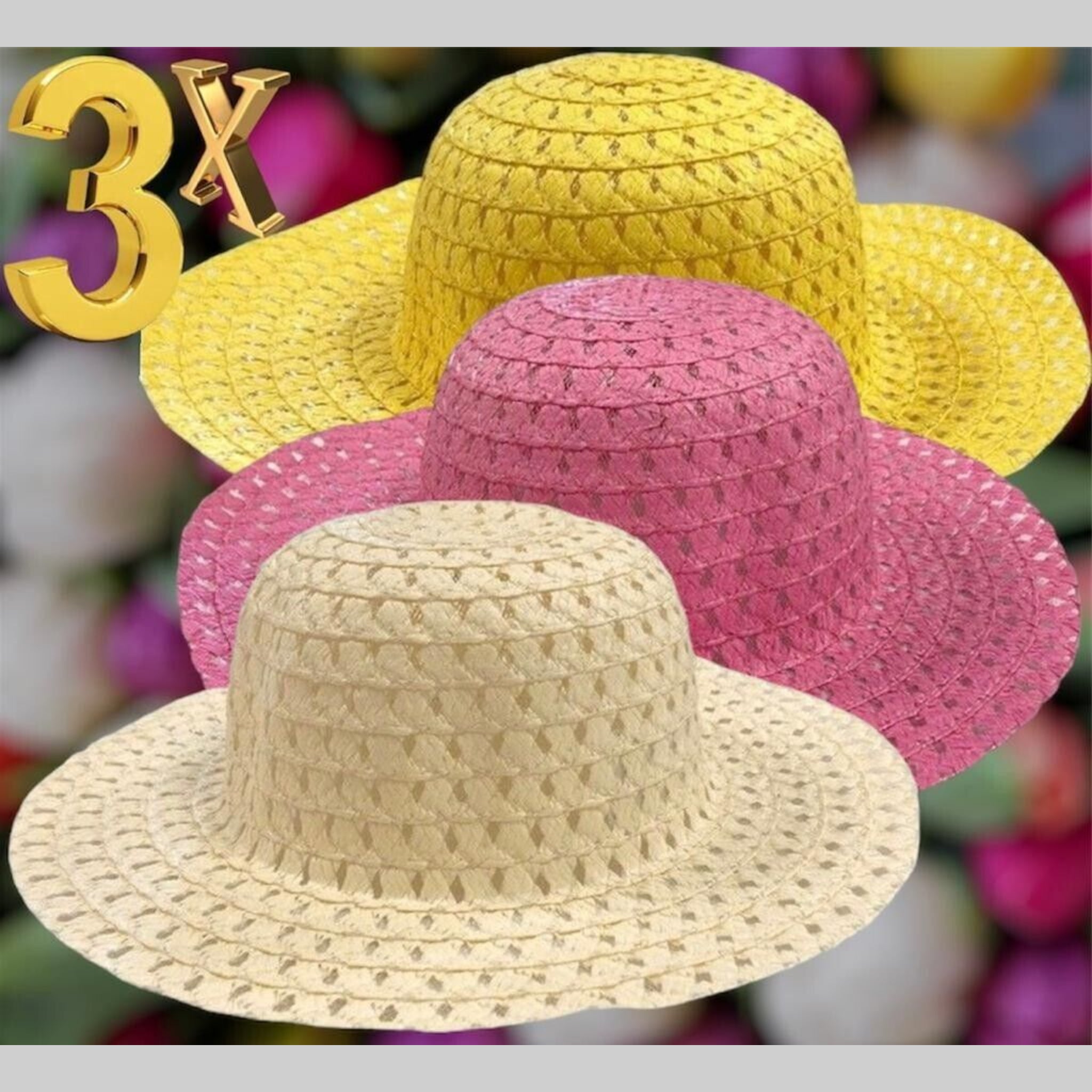 Beclen Harp 3 Easter Bonnet Art And Craft Straw Cowboy/Cowgirl Hats For Kids Parade Decoration-Perfect Gift For Children