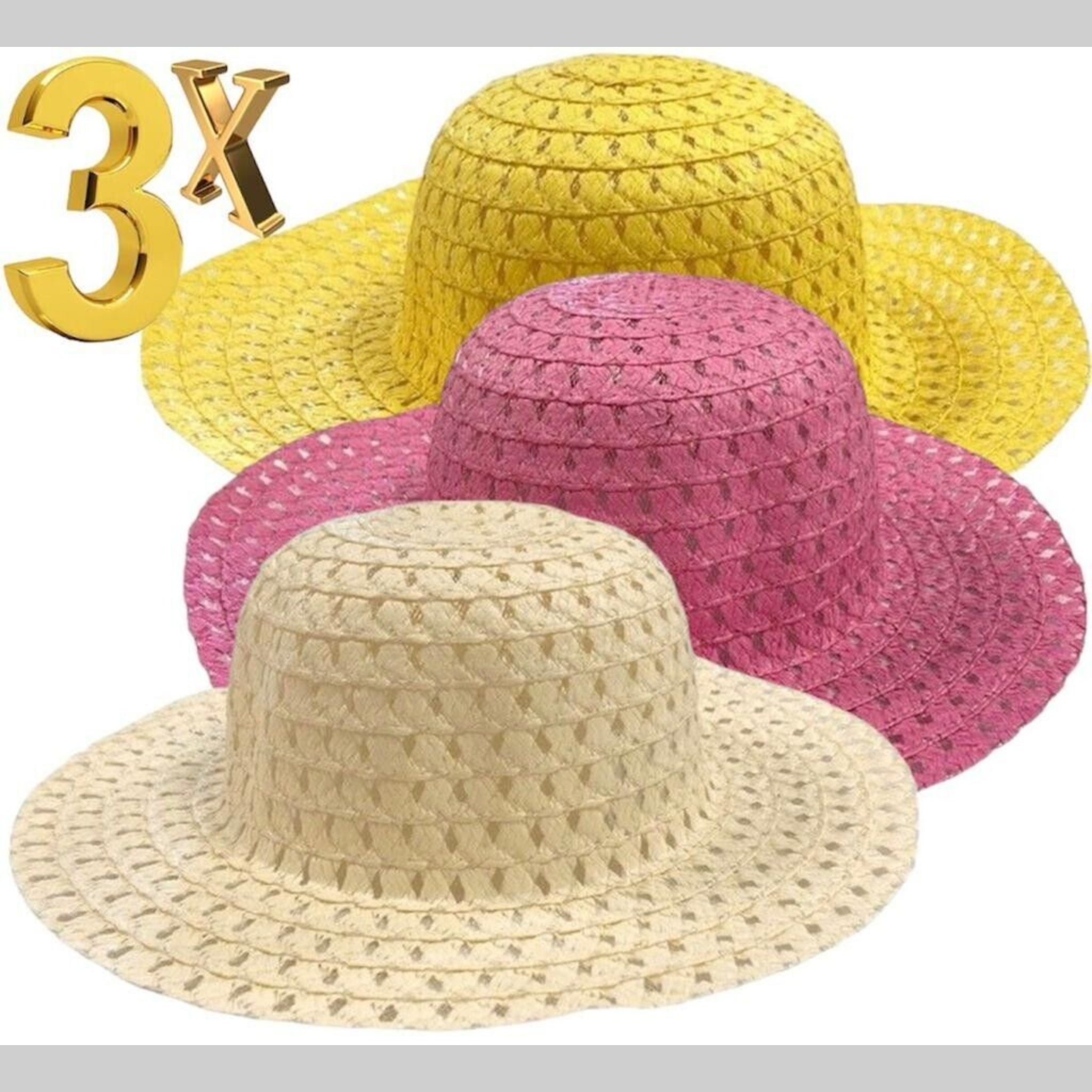 Beclen Harp 3 Easter Bonnet Art And Craft Straw Cowboy/Cowgirl Hats For Kids Parade Decoration-Perfect Gift For Children