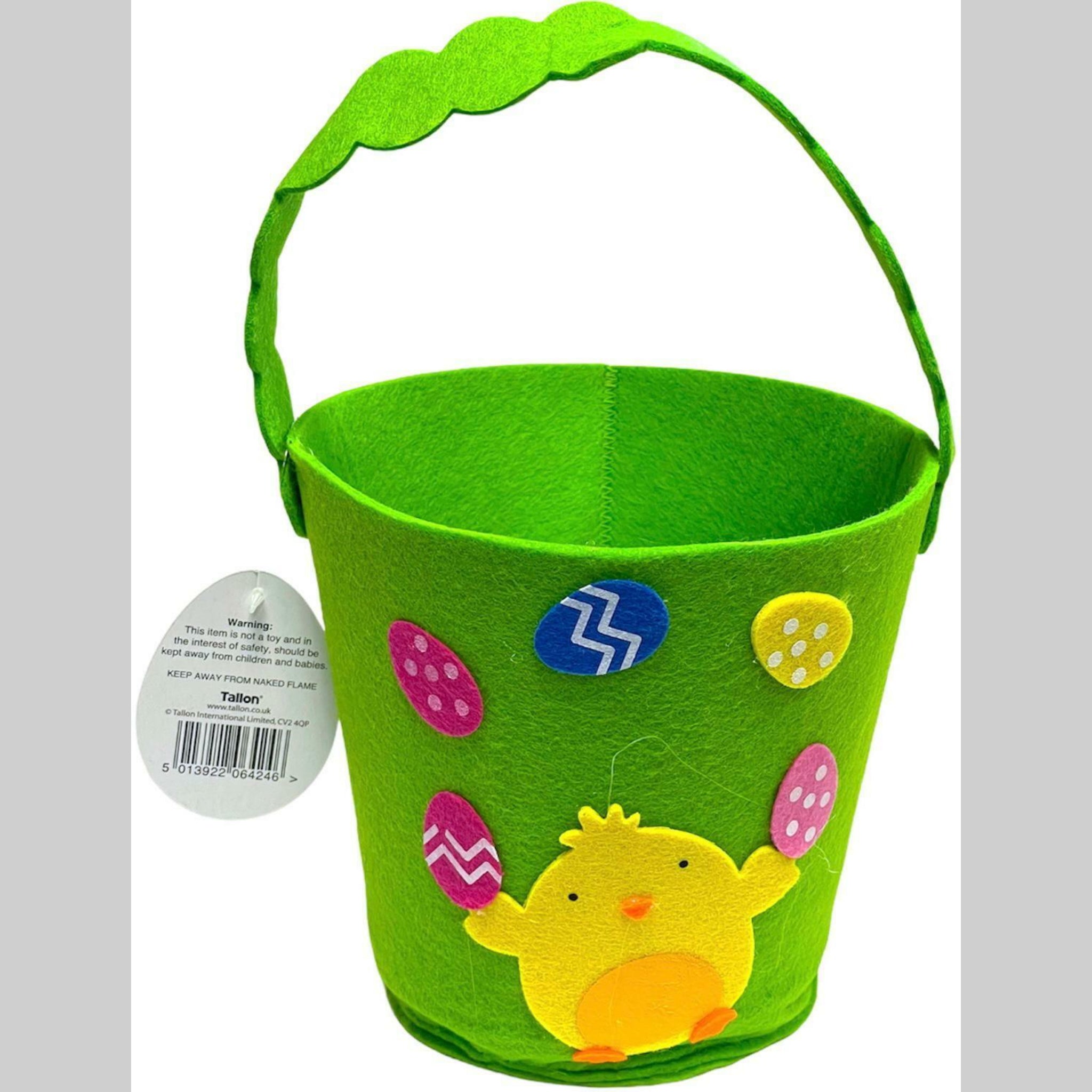 Beclen Harp Easter Chick/Bunny Treat Soft Felt Bucket/Basket With Handle For Party Decoration-Perfect Easter Gift For Kids