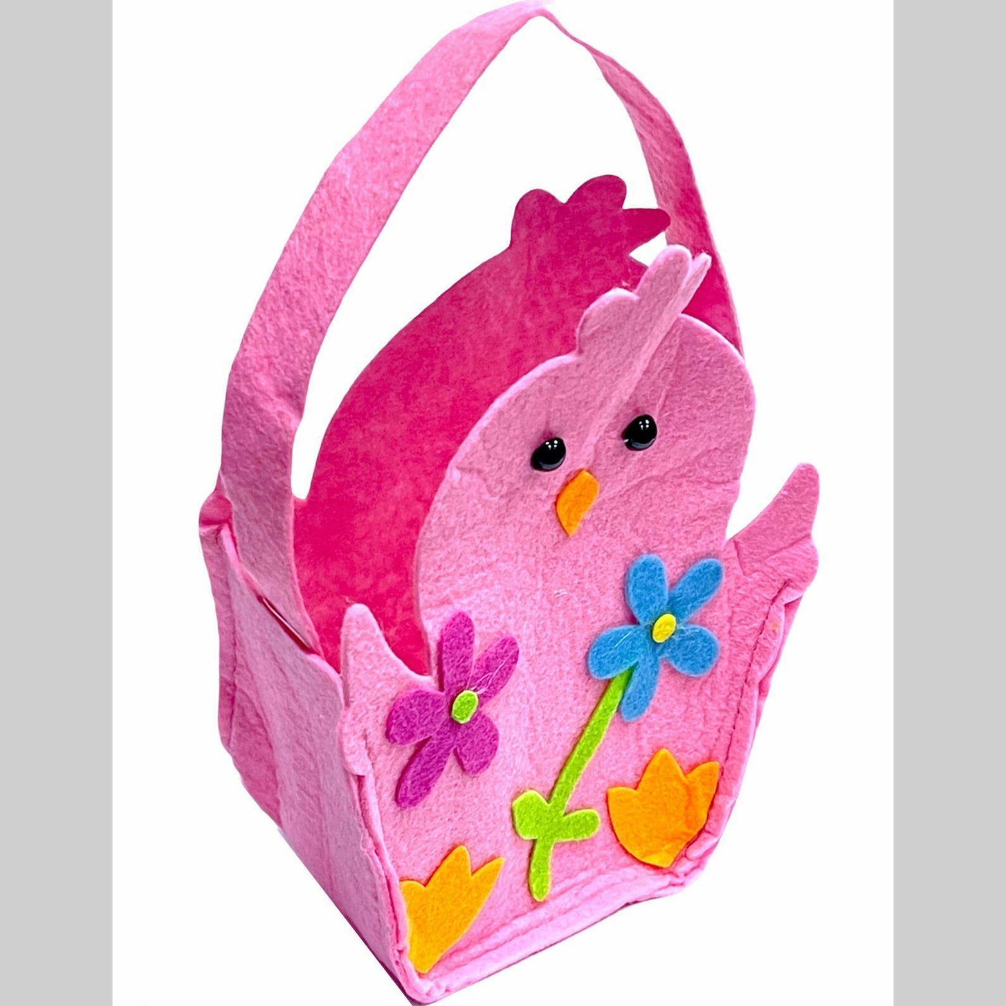 Beclen Harp Easter Chick/Bunny Treat Soft Felt Bucket/Basket With Handle For Party Decoration-Perfect Easter Gift For Kids