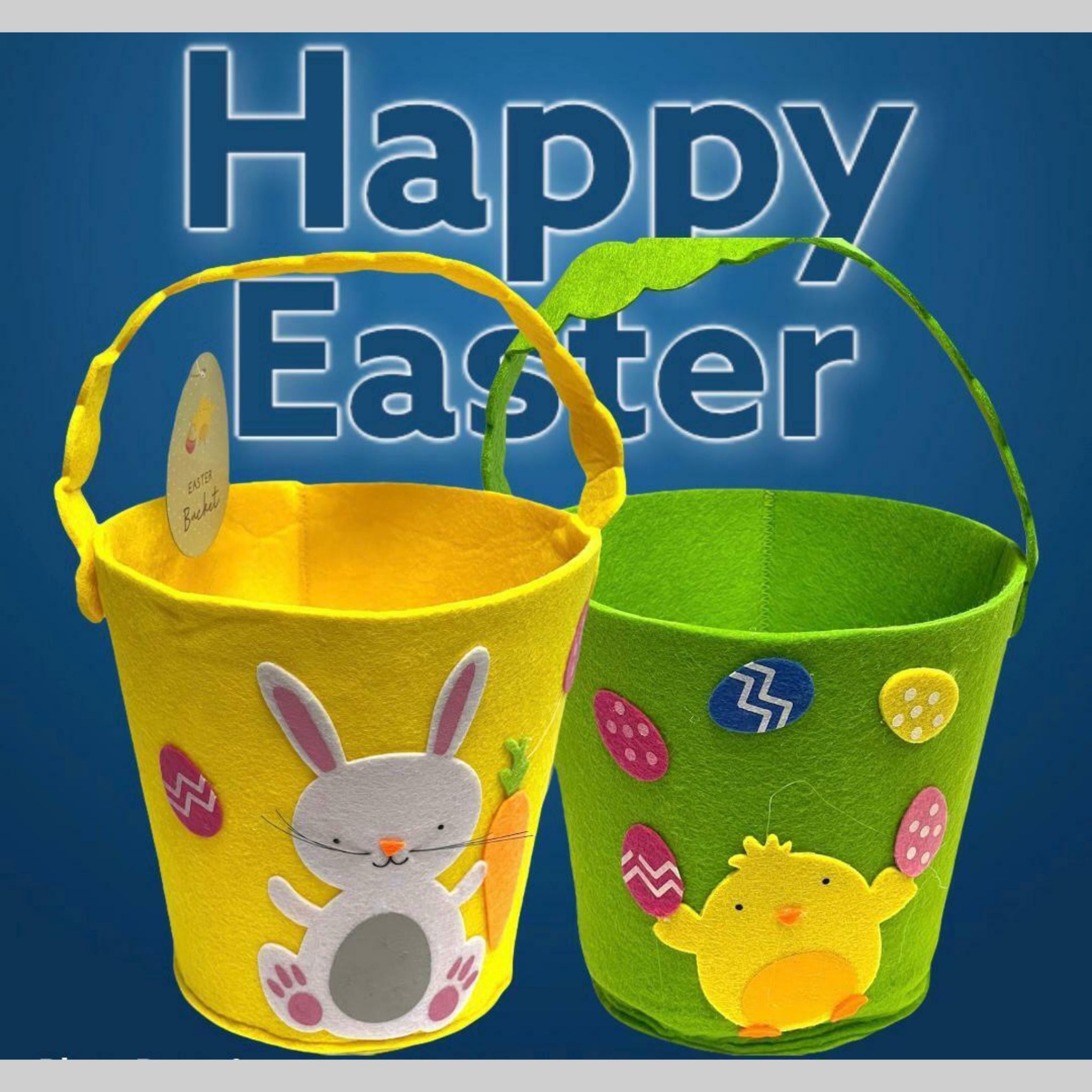 Beclen Harp Easter Chick/Bunny Treat Soft Felt Bucket/Basket With Handle For Party Decoration-Perfect Easter Gift For Kids