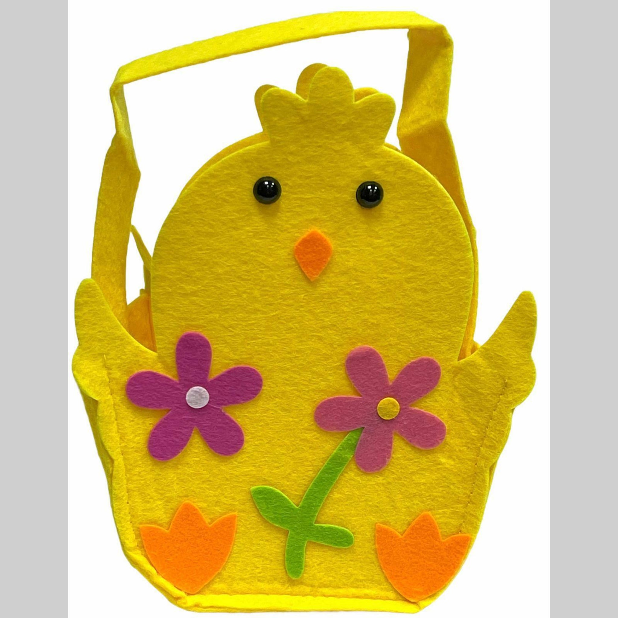 Beclen Harp Easter Chick/Bunny Treat Soft Felt Bucket/Basket With Handle For Party Decoration-Perfect Easter Gift For Kids
