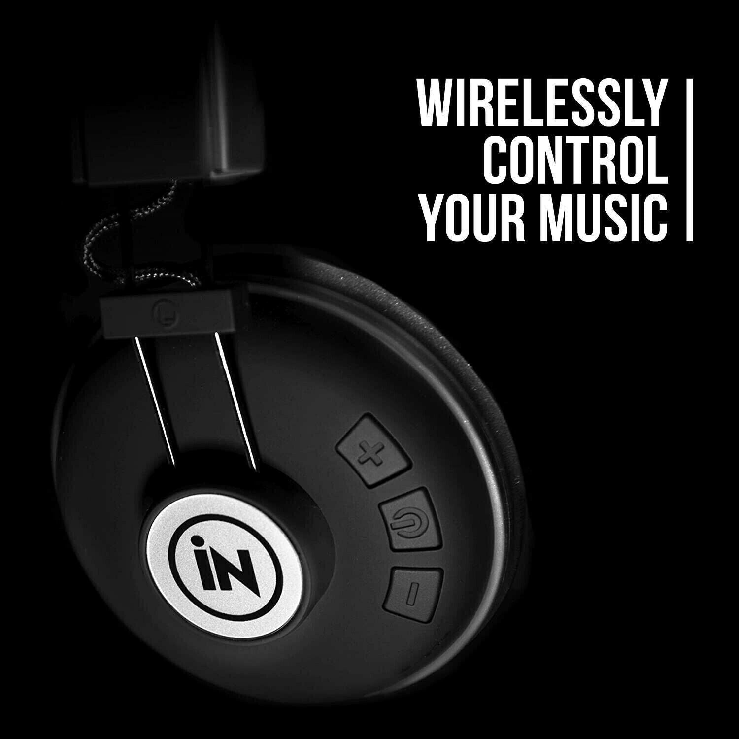 Beclen Harp Black Easy To Fit Over Ear Wireless In-Tech Built In-Mic Support Headphones-Perfect Christmas/Xmas Gift