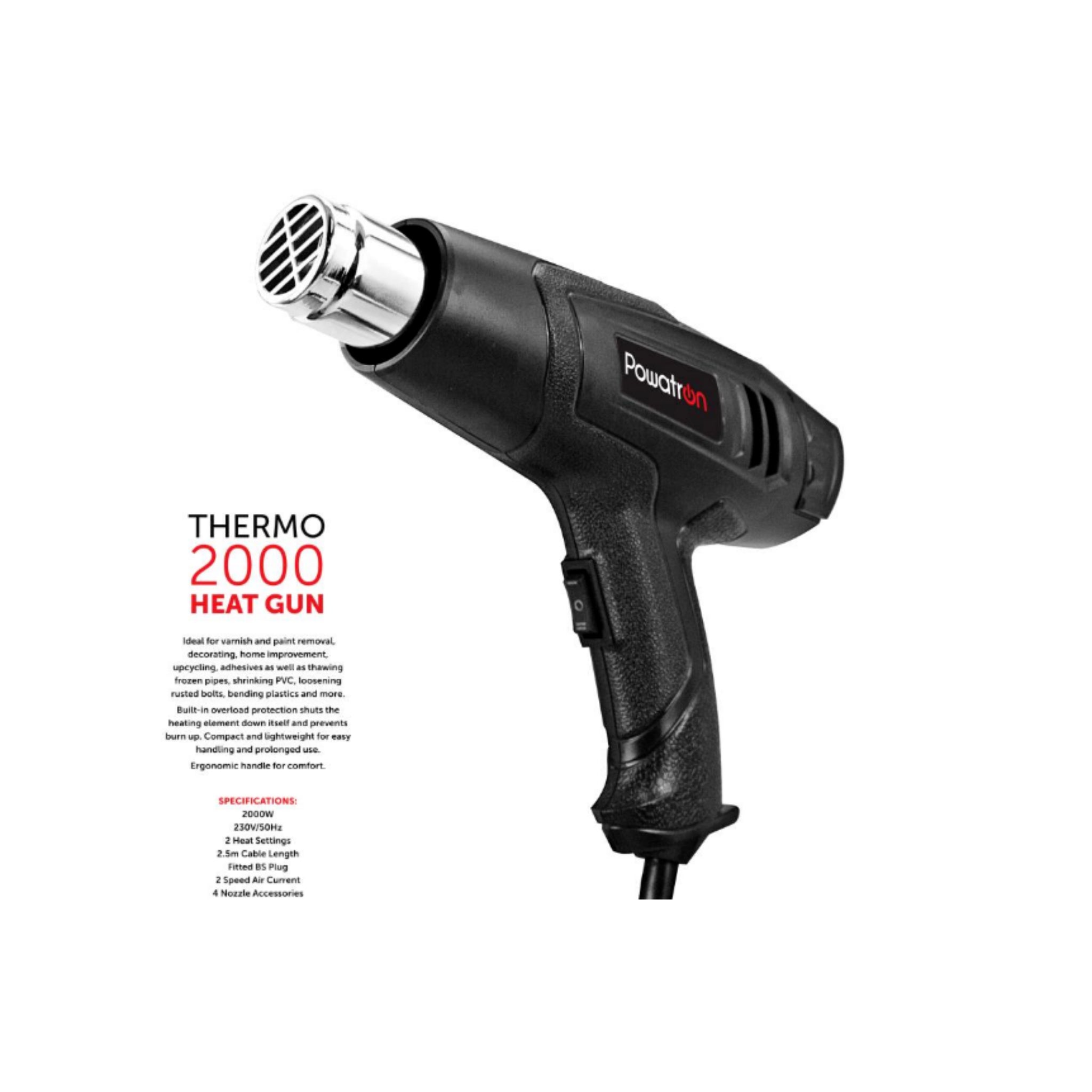 Beclen Harp 2000W DIY Electric Heat Gun Dual Temperature Paint Stripper With 4 Nozzels-Perfect DIY Tool