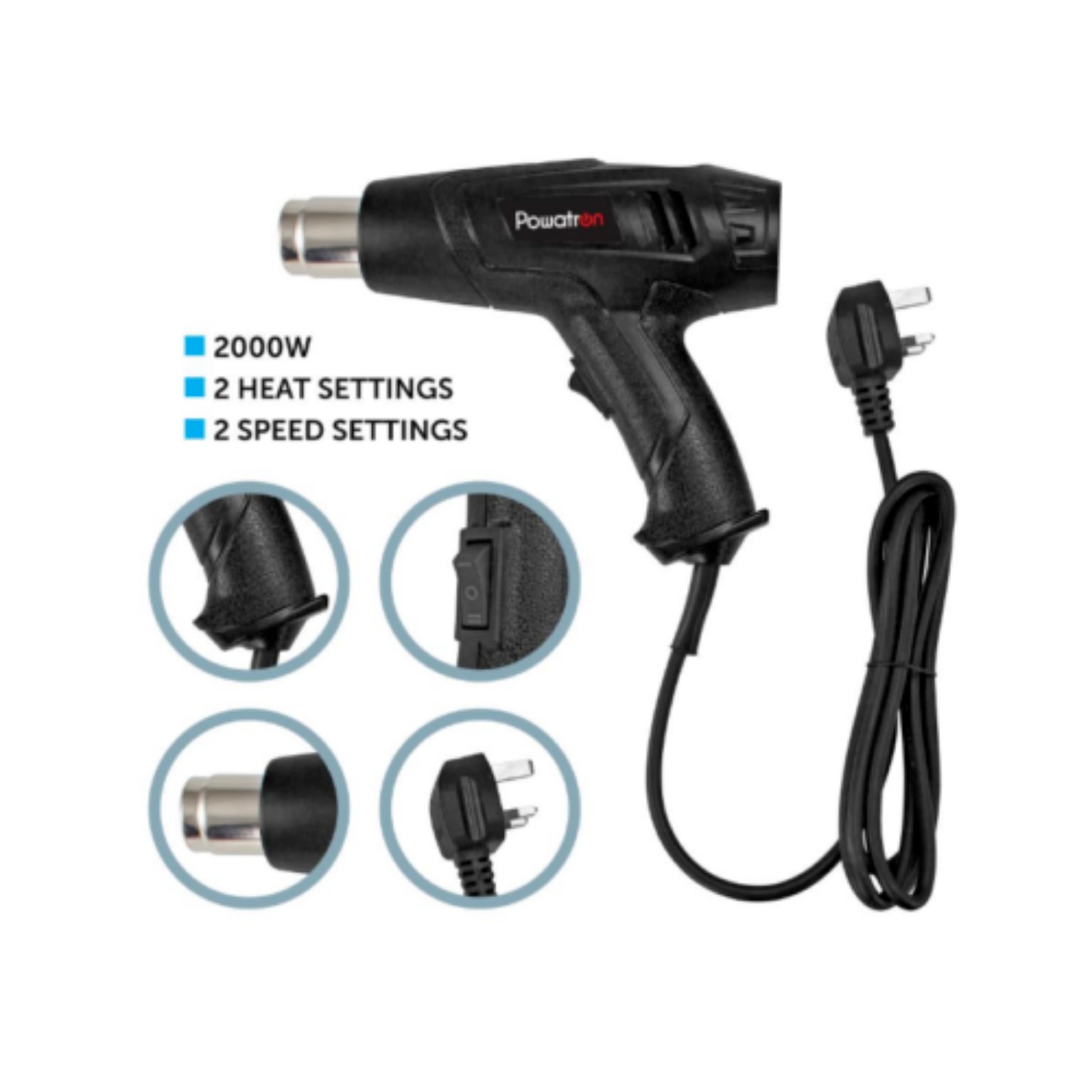 Beclen Harp 2000W DIY Electric Heat Gun Dual Temperature Paint Stripper With 4 Nozzels-Perfect DIY Tool