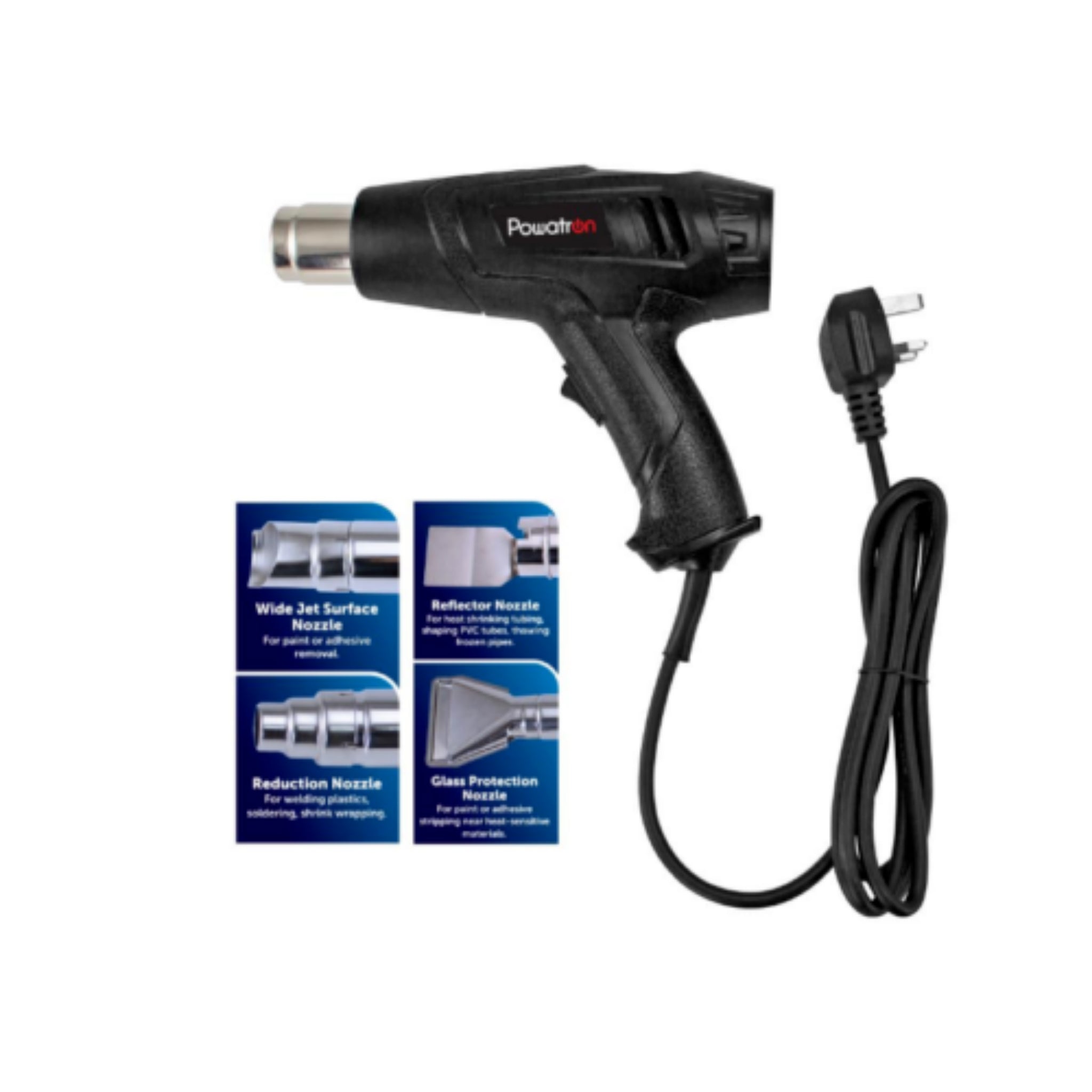Beclen Harp 2000W DIY Electric Heat Gun Dual Temperature Paint Stripper With 4 Nozzels-Perfect DIY Tool