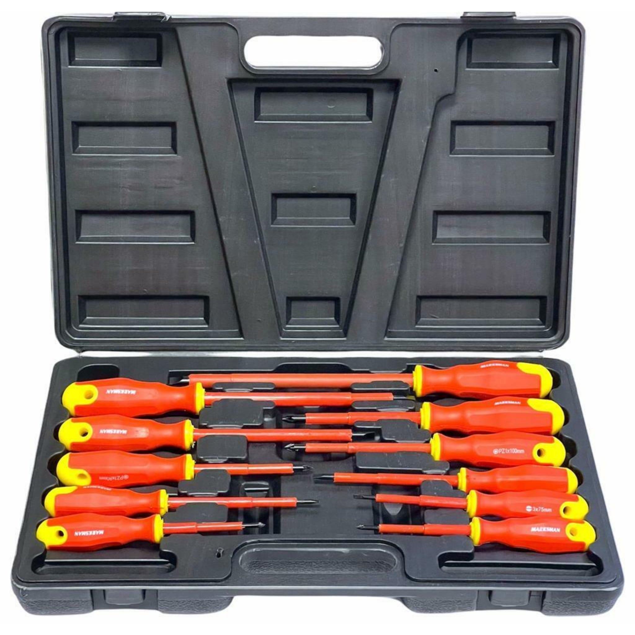 Beclen Harp 11pc Fully Insulated Electrical Screwdriver/Multi Head Screw Tool Set With Kit Case-Perfect Electrician Companion