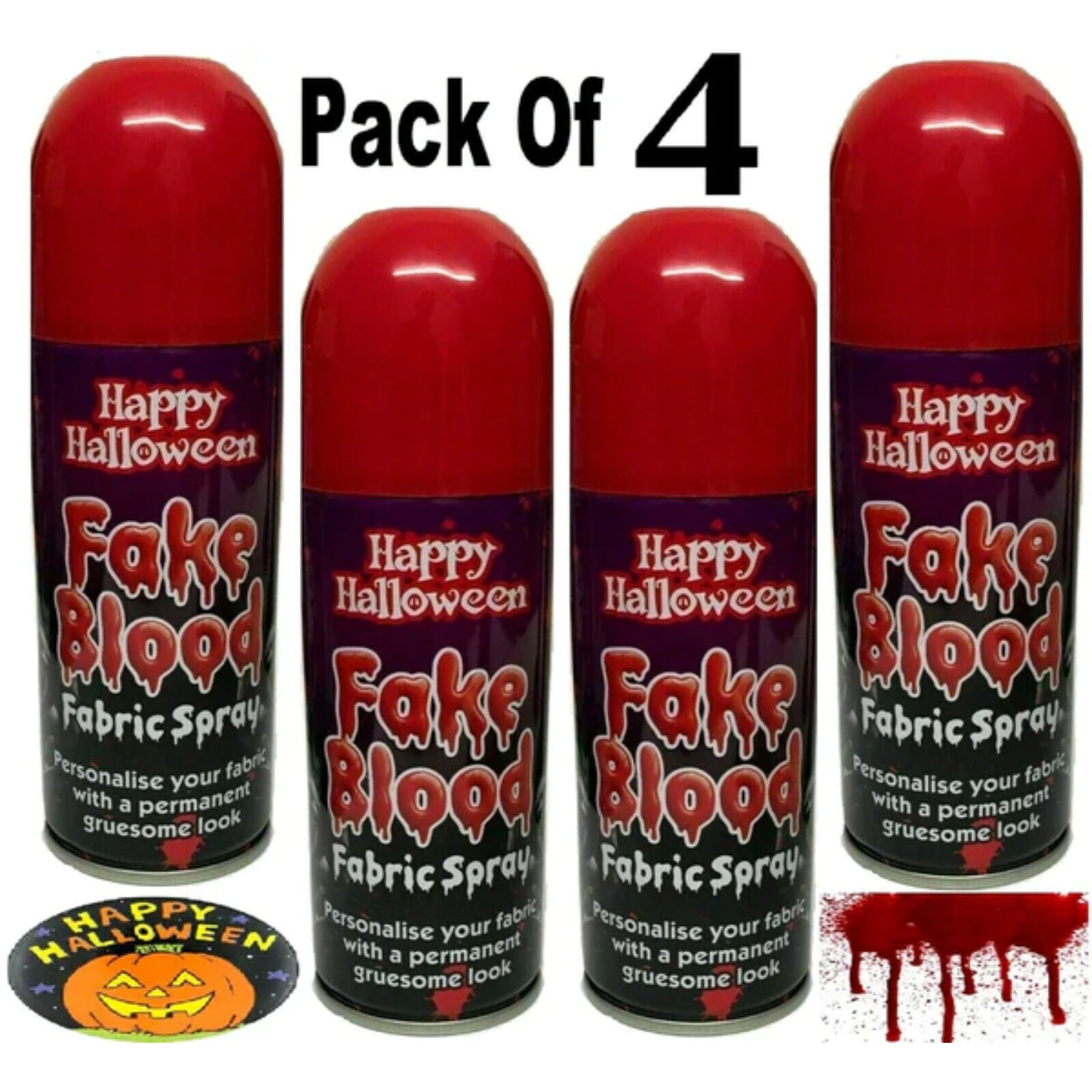 Beclen Harp 4x Fake Blood Spray Paint Halloween Party Fancy Dress Theatrical Make Up Costume