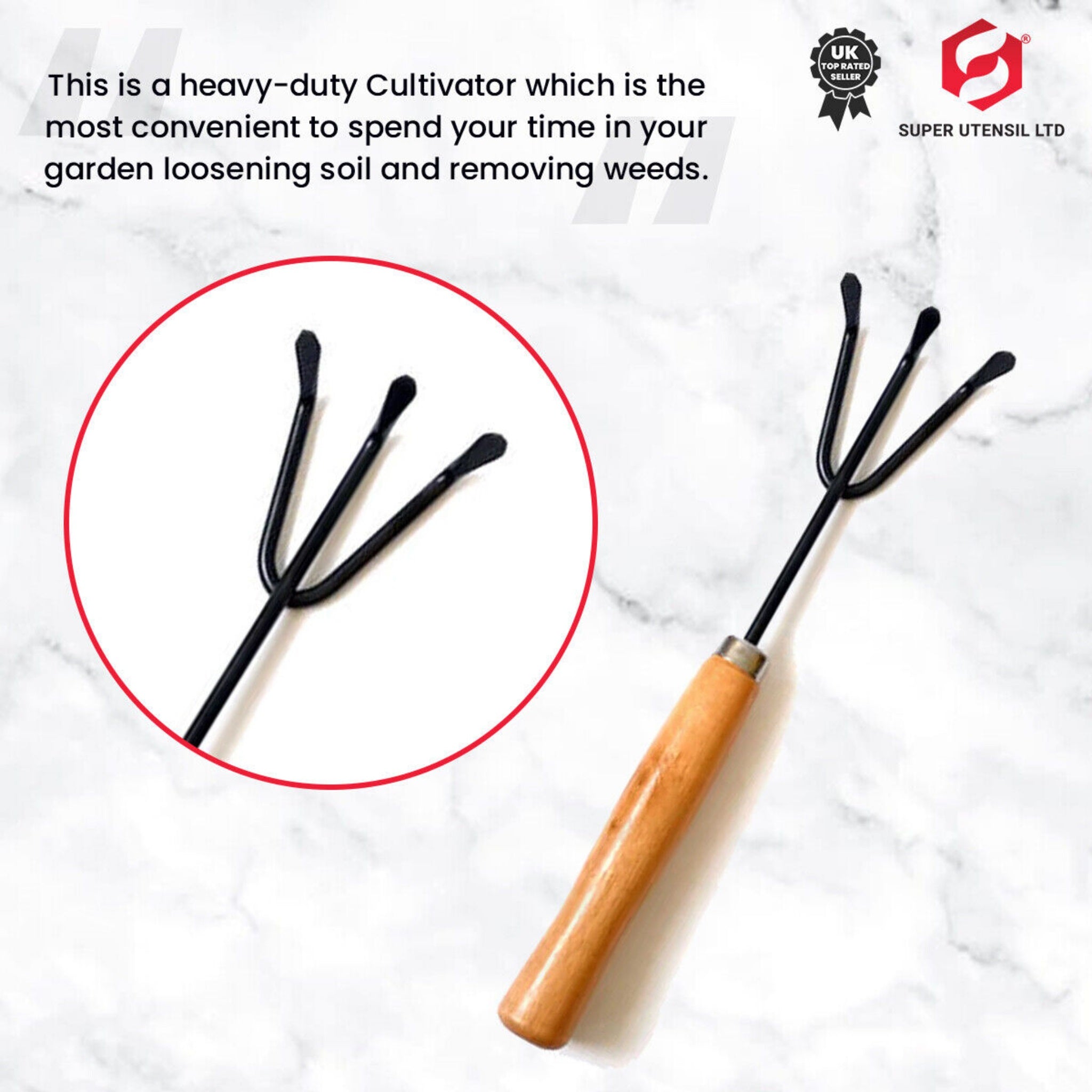 Beclen Harp 3pc Set Mini Gardening Wooden Hand Tool Set Cultivator Fork Trowel Shovel Kit Garden UK