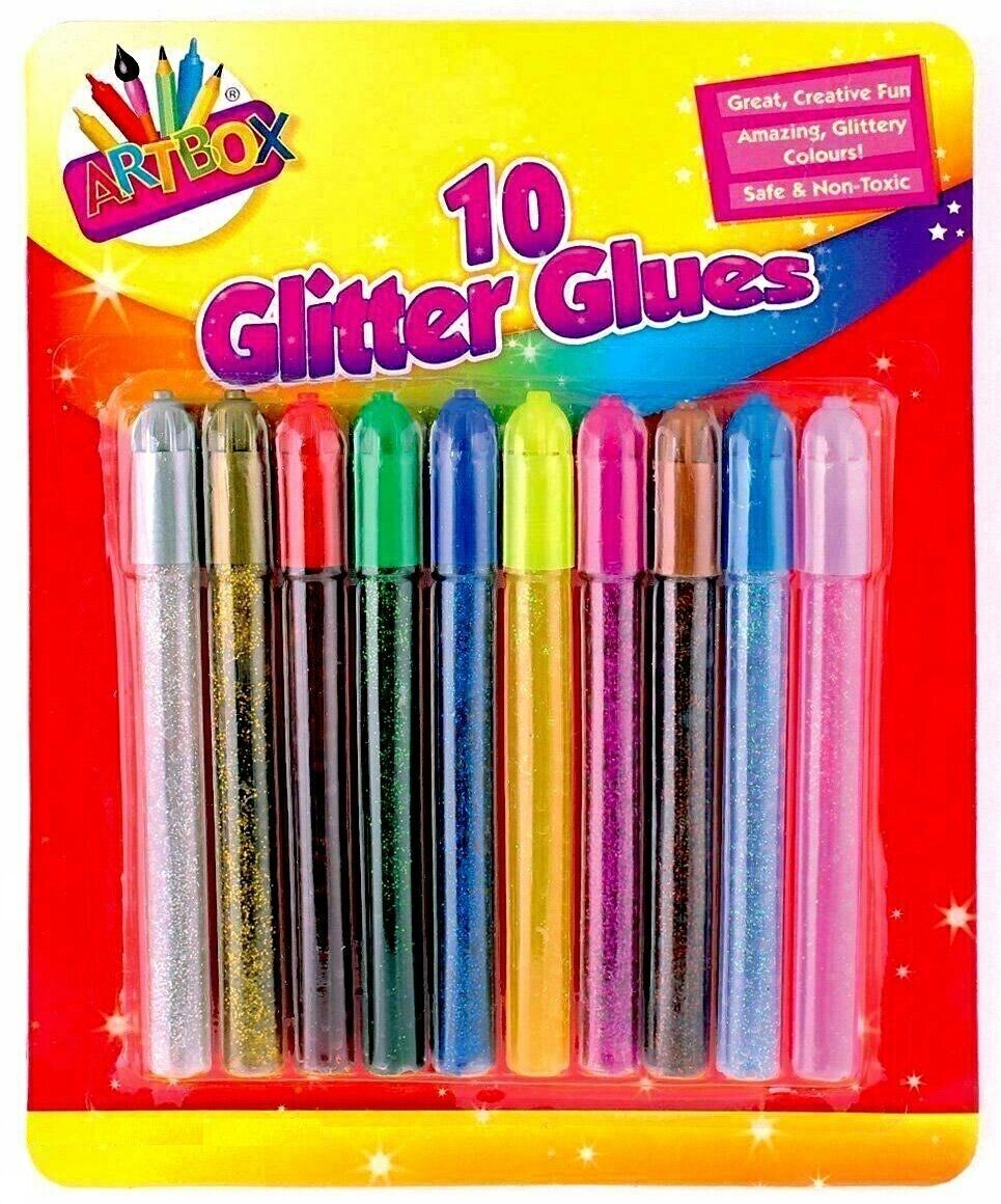 Beclen Harp GLITTER GLUE GEL PENS ART CRAFT SPARKLY COLOURED MARKERS CHILDREN 10