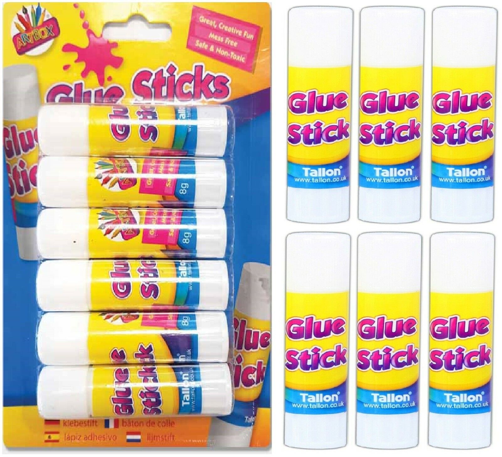 Beclen Harp Glue Sticks Safe Non-toxic Pack of 6 Ideal for Arts/Kids/Crafts/Children