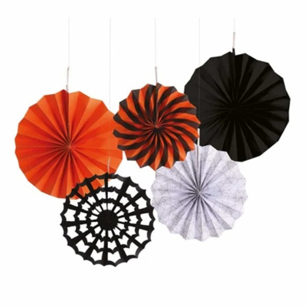 Beclen Harp Fancy Halloween Hanging Coloured Paper Tissue Party 3D Fan Ceiling Door Fall Decorations Funny Unique 5Pieces Spooky Fun Assorted Ghost Décor Indoor Outdoor