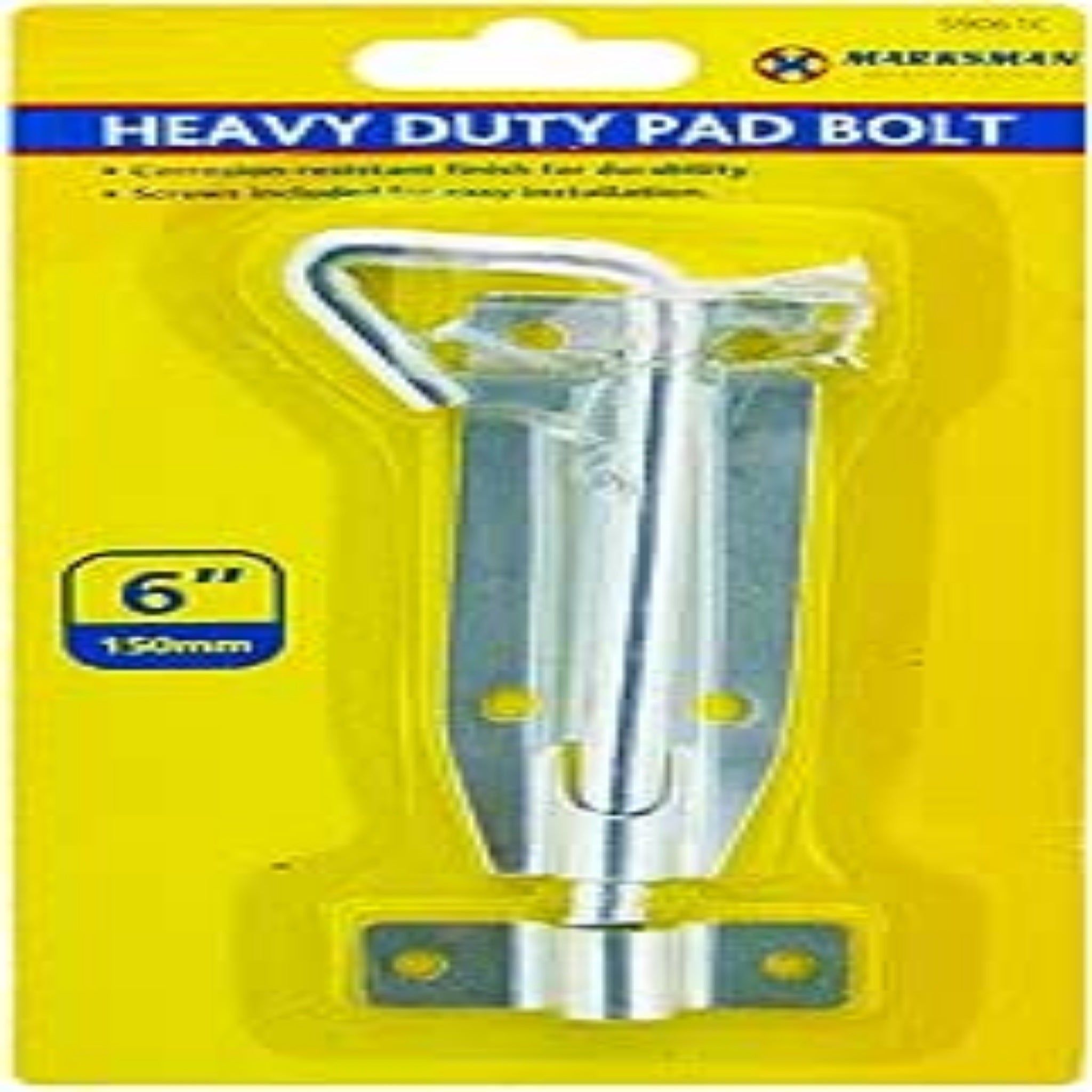 Beclen Harp 6" Heavy Duty Pad Bolt Lock Shed Gate Door Screws Steel Security Latch New/ Doors, Gates