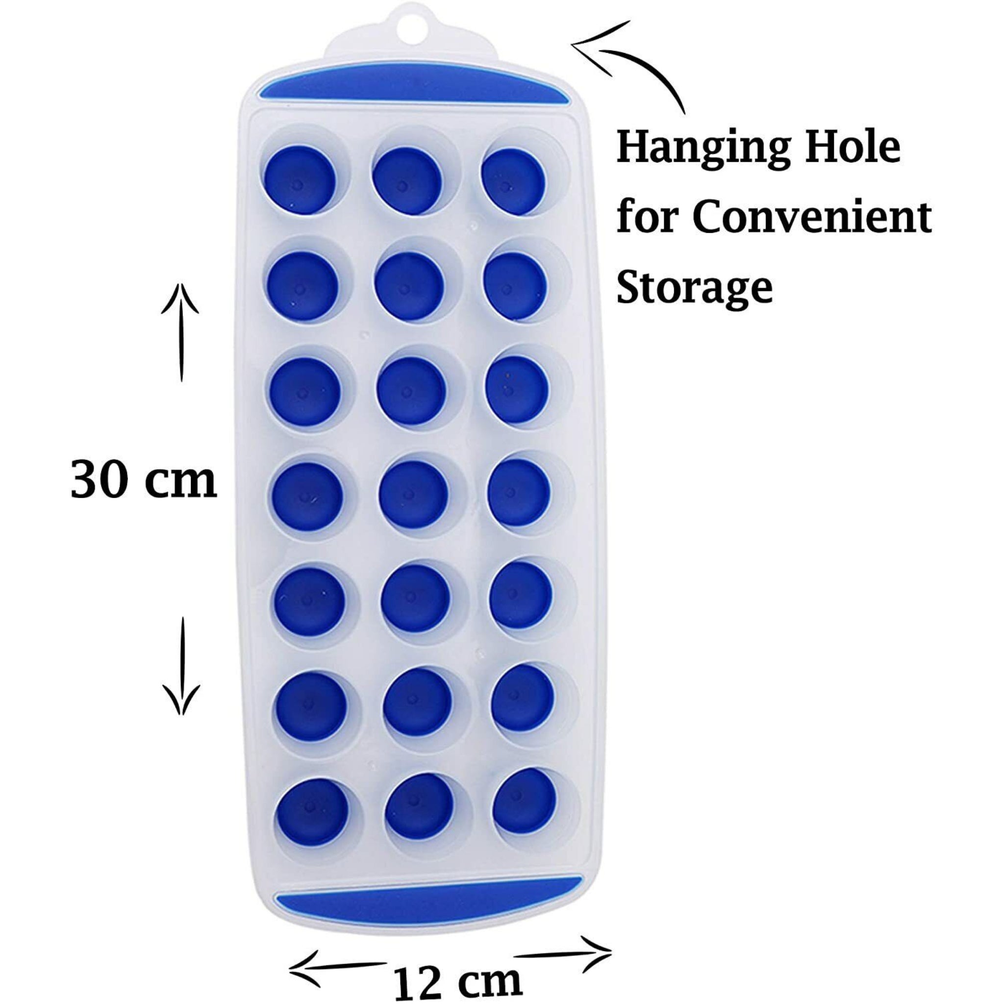 Beclen Harp Blue Color Silicon Ice Cube Easy Release Tray Mould-Perfect Home/Kitchen/Freezer Tool