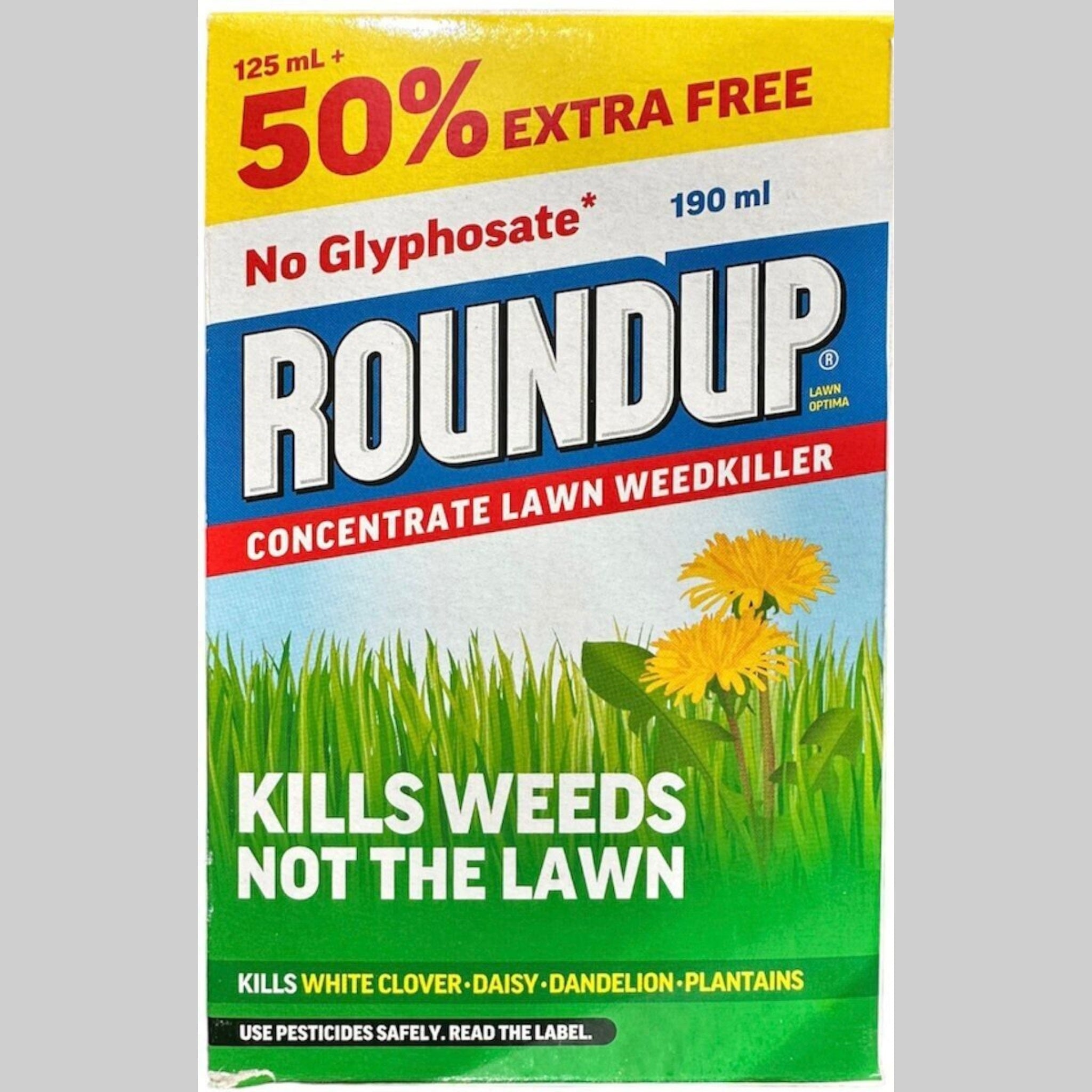 Beclen Harp Roundup Powerful Lawn Weed Killer - Glyphosate-Free - CONCENTRATE 190ML/ Optima Kills White Clover Dandelion