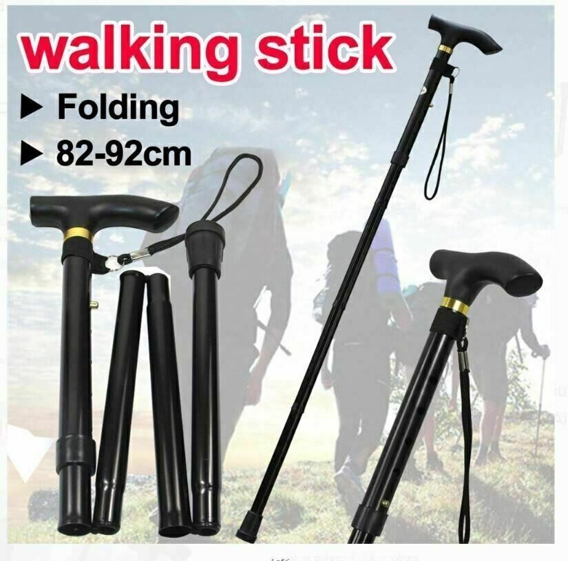 Beclen Harp Aluminium Metal Easy Adjustable Folding Collapsible Travel Cane/Walking Stick