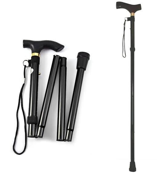 Beclen Harp Aluminium Metal Easy Adjustable Folding Collapsible Travel Cane/Walking Stick