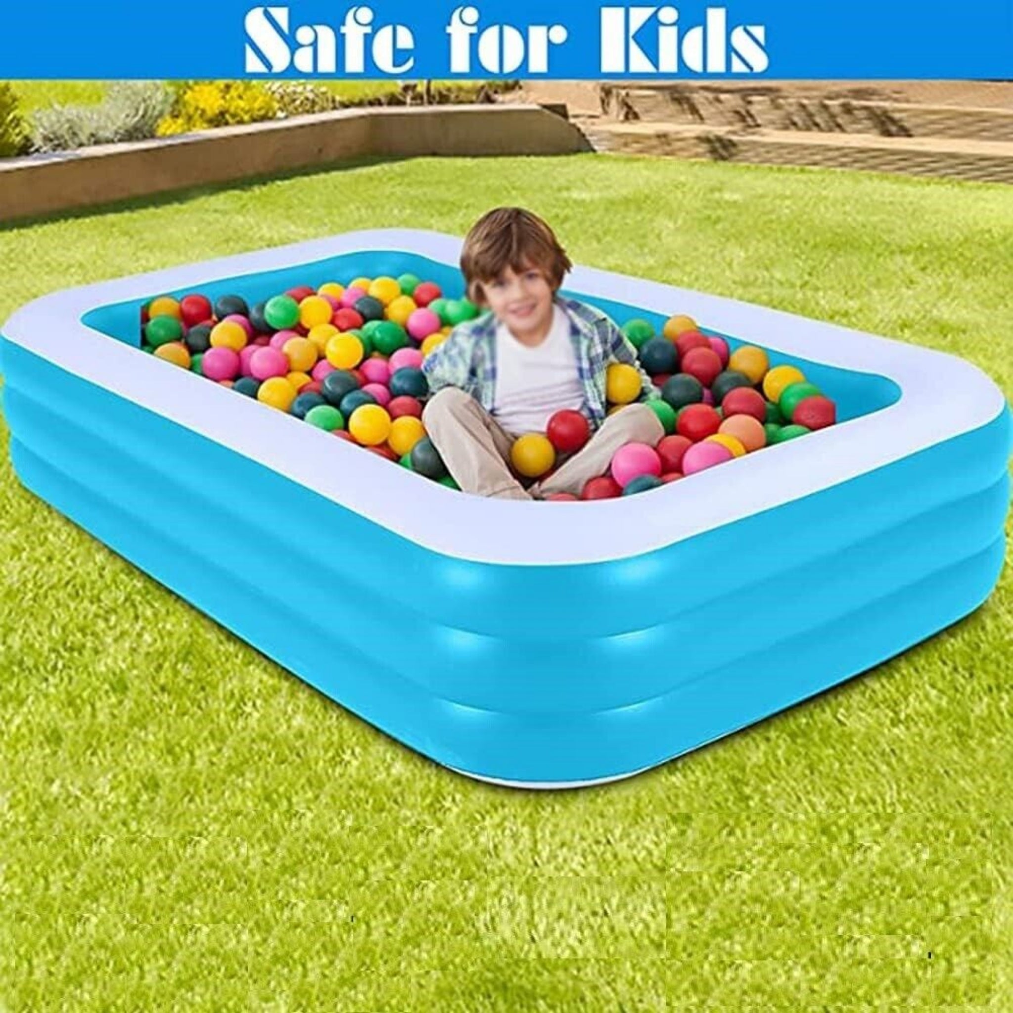 Beclen Harp Giant Inflatable Rectangular Paddling Swimming Pool For Summer/Outdoor Family Fun/Relax