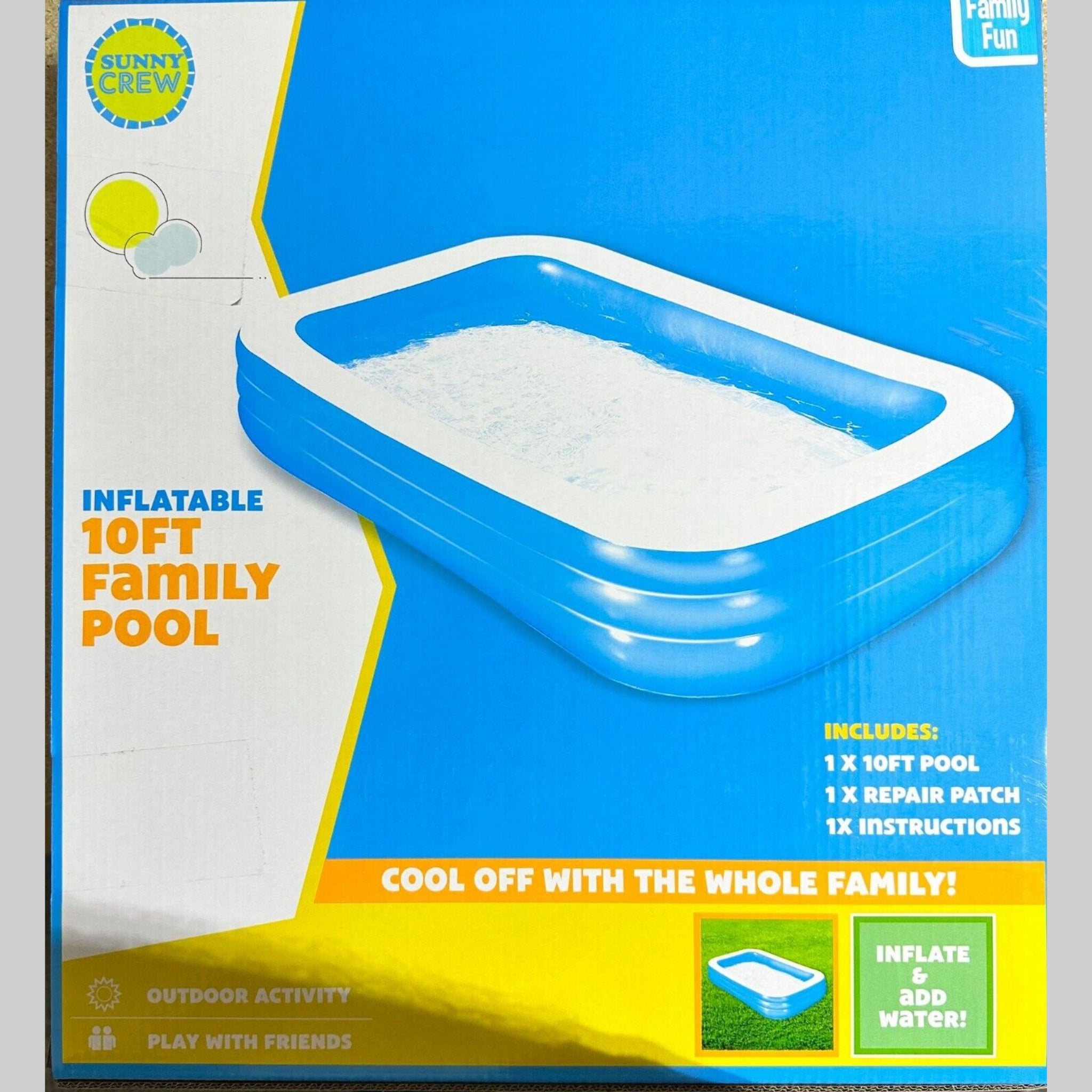 Beclen Harp Giant Inflatable Rectangular Paddling Swimming Pool For Summer/Outdoor Family Fun/Relax