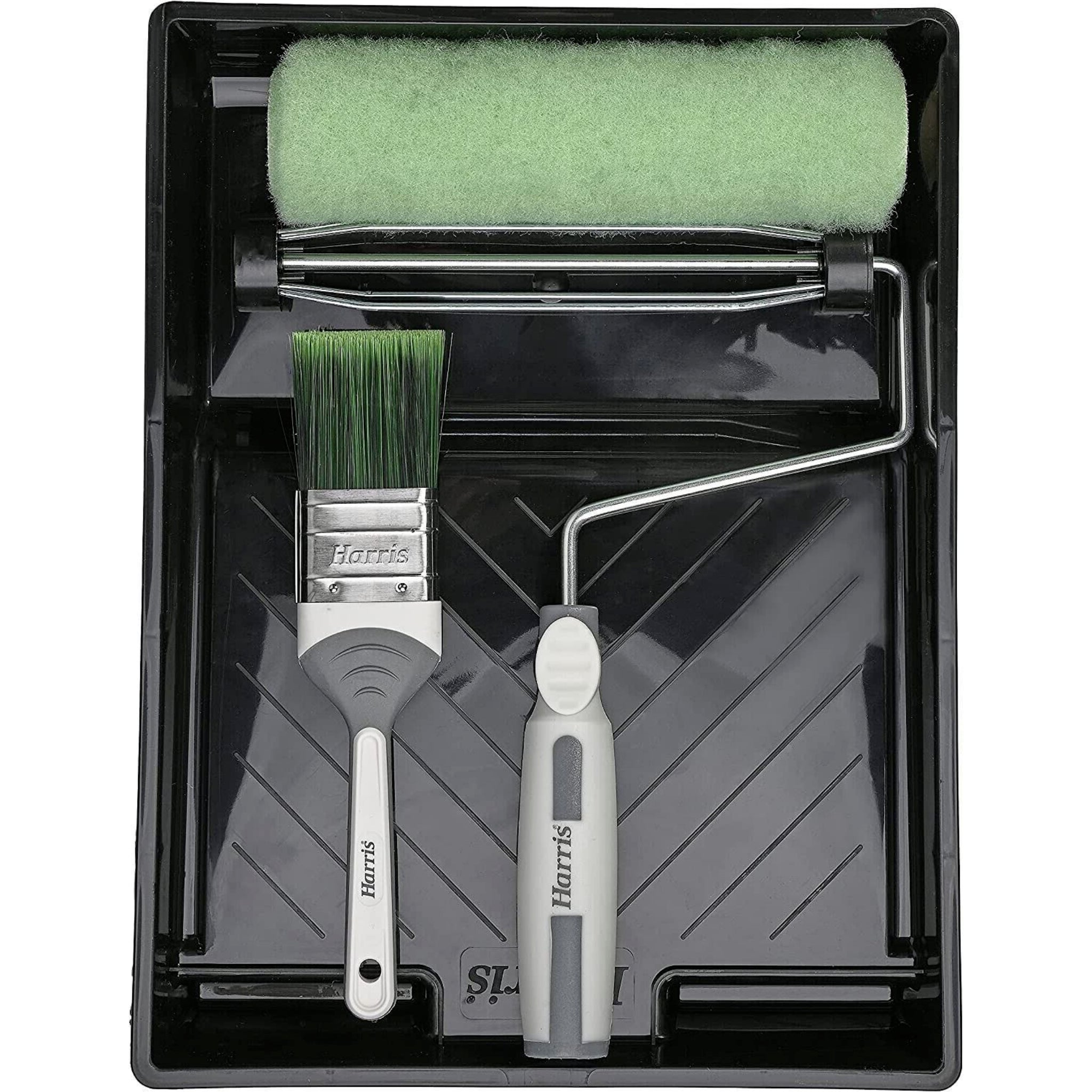 Beclen Harp 9'' Harris Shed Fence And Decking/Woodwork Paint Brush Roller Set Complete Tray Kit